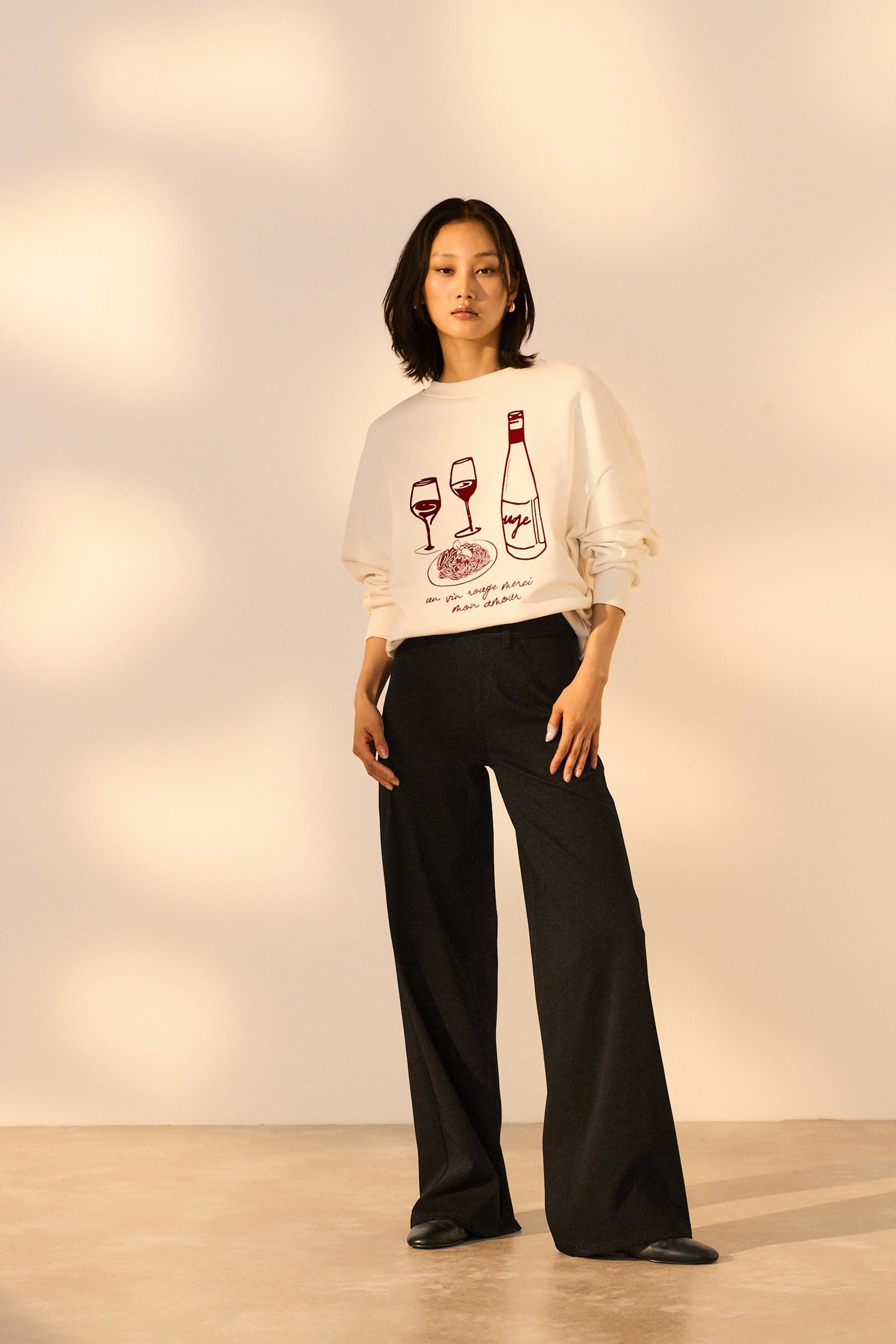 Next Weite Jeans Denim-Leggings aus Jersey mit weitem Bein (1-tlg)
