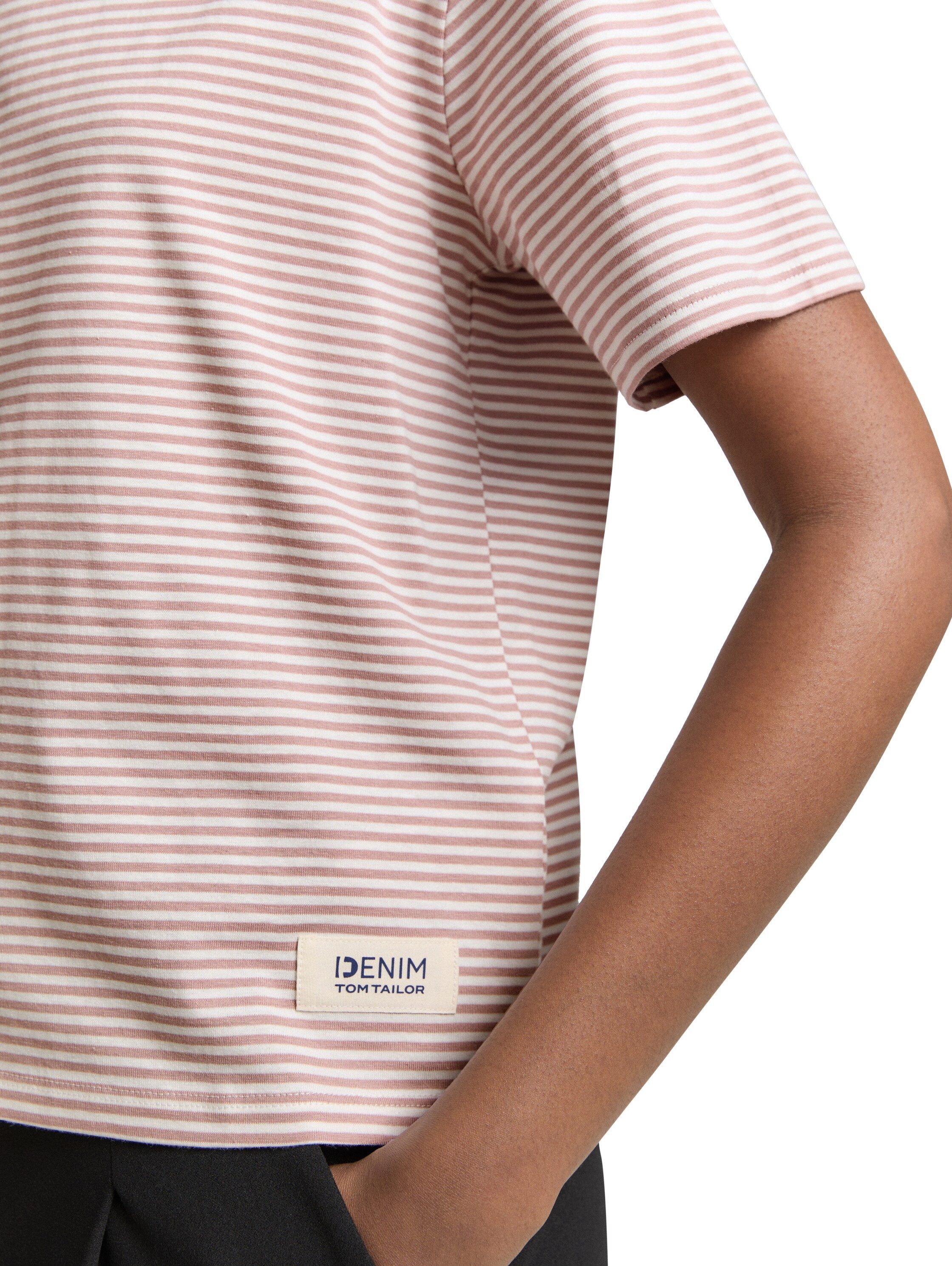 TOM TAILOR Denim T-Shirt mit Streifen Muster