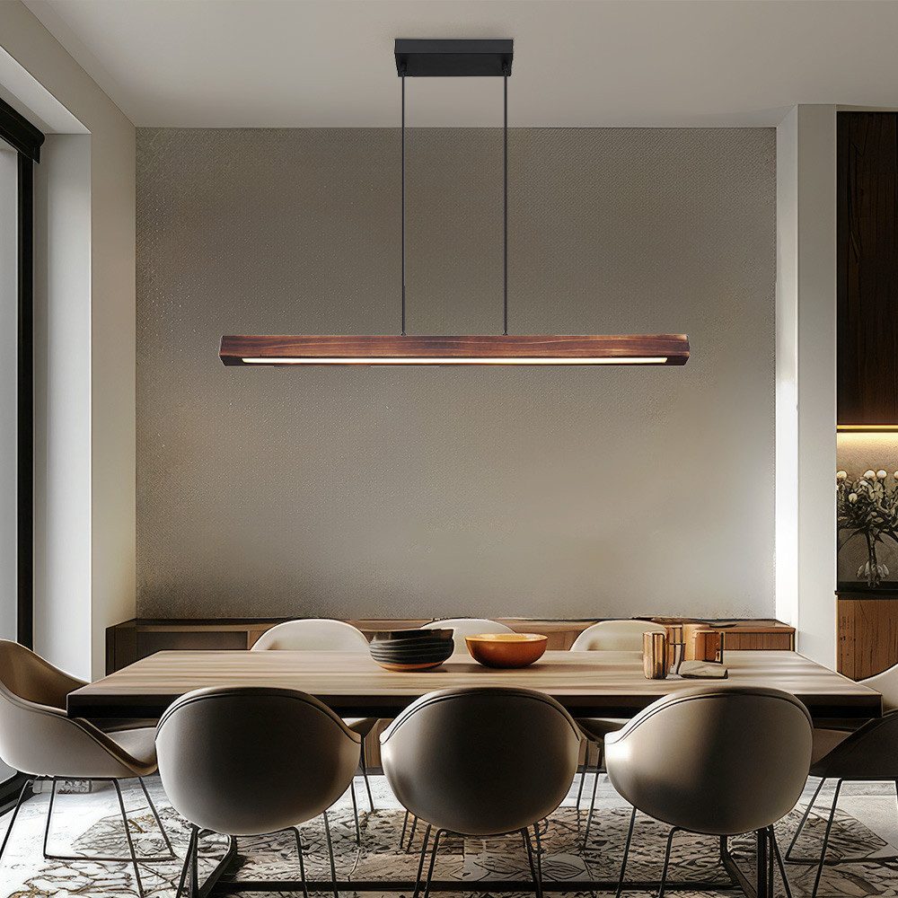 GLOBO LIGHTING LED Pendelleuchte, LED-Leuchtmittel fest verbaut, Warmweiß, Pendelleuchte Hängelampe Deckenlampe Esszimmerlampe LED Lampe Holz