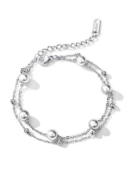Firetti Perlenarmband Schmuck Geschenk Armschmuck Armkette Perle, mit Perle (synth)