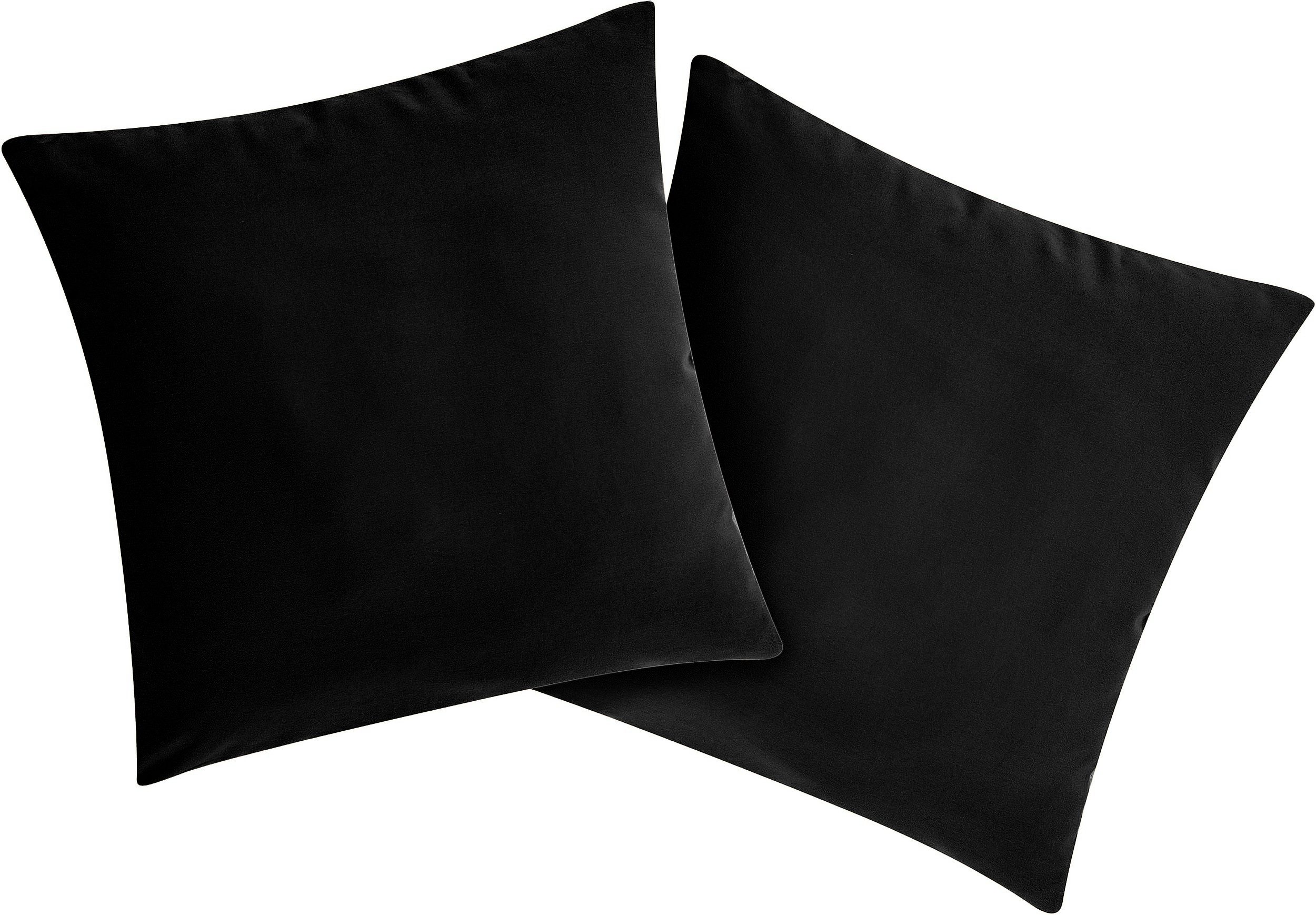 OTTO home Dekokissen Raja, einfarbig, Kissenhüllen ohne Füllung, 40 x 40 cm, 2er-Set, Mikrofaser