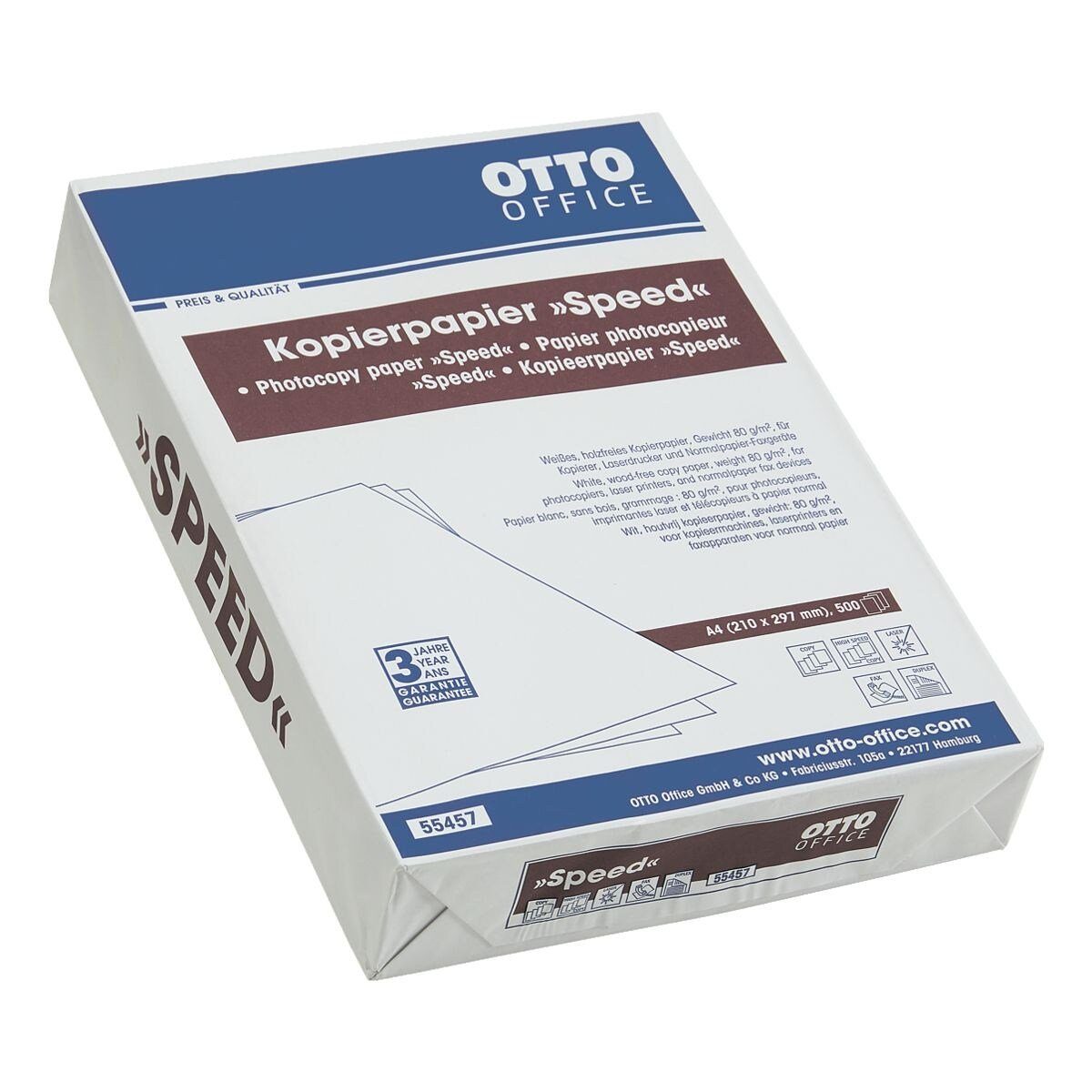 Otto Office Druckerpapier SPEED, DIN A4, 80 g/m², 150 CIE, 500 Blatt