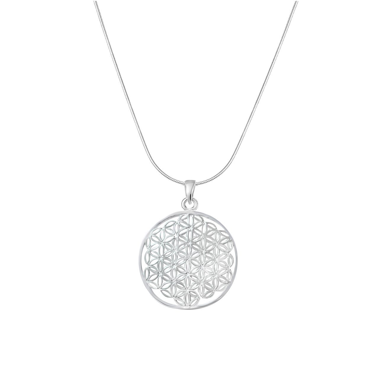 ALEXANDER YORK Kette und Anhänger Set FLOWER OF LIFE LEBENSBLUME XL, 2-tlg., 925 Sterling Silber