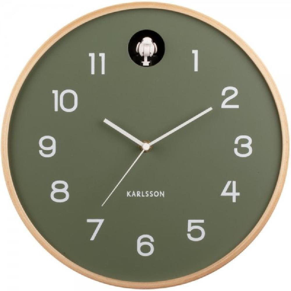 Karlsson Uhr Wanduhr Natural Cuckoo Birch Wood Jungle Green günstig online kaufen