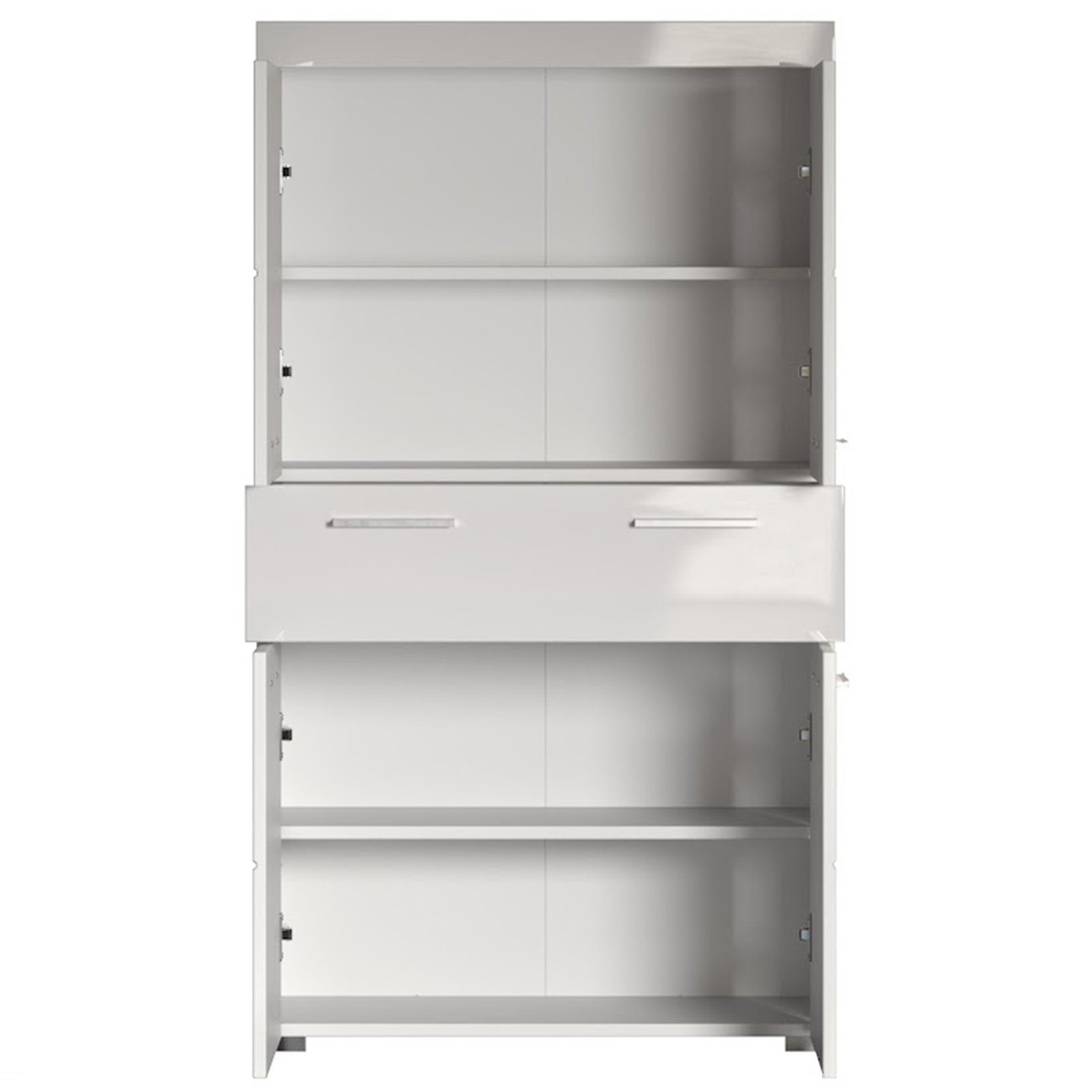 trendteam Hochschrank Amanda Badschrank Standschrank Badezimmerschrank Badmöbel Weiß 73x132x31cm