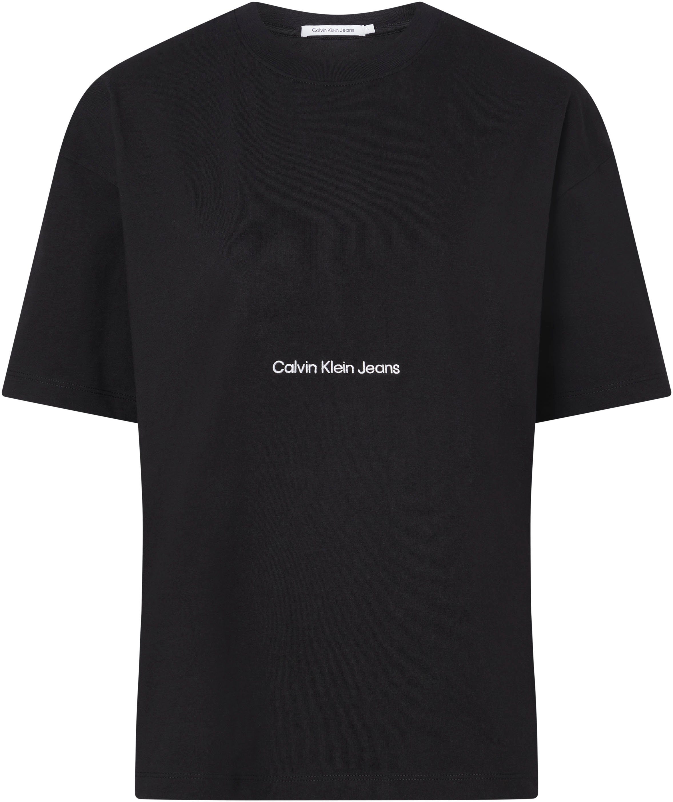 Plus schwarz Calvin T-Shirt Jeans Rundhalsausschnitt mit Klein