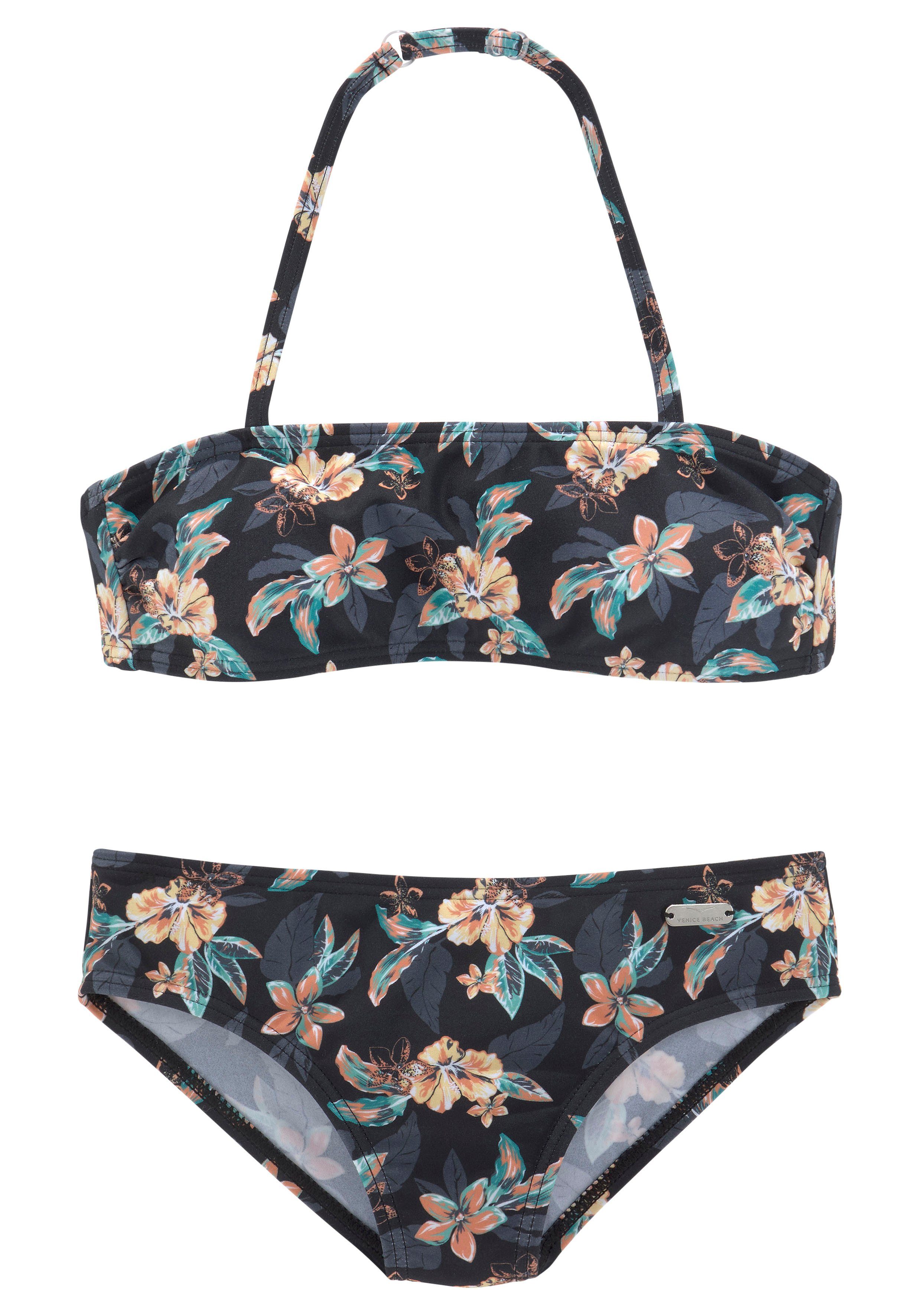 Tropendruck Venice Bandeau-Bikini dunklem mit Kids Lori Beach