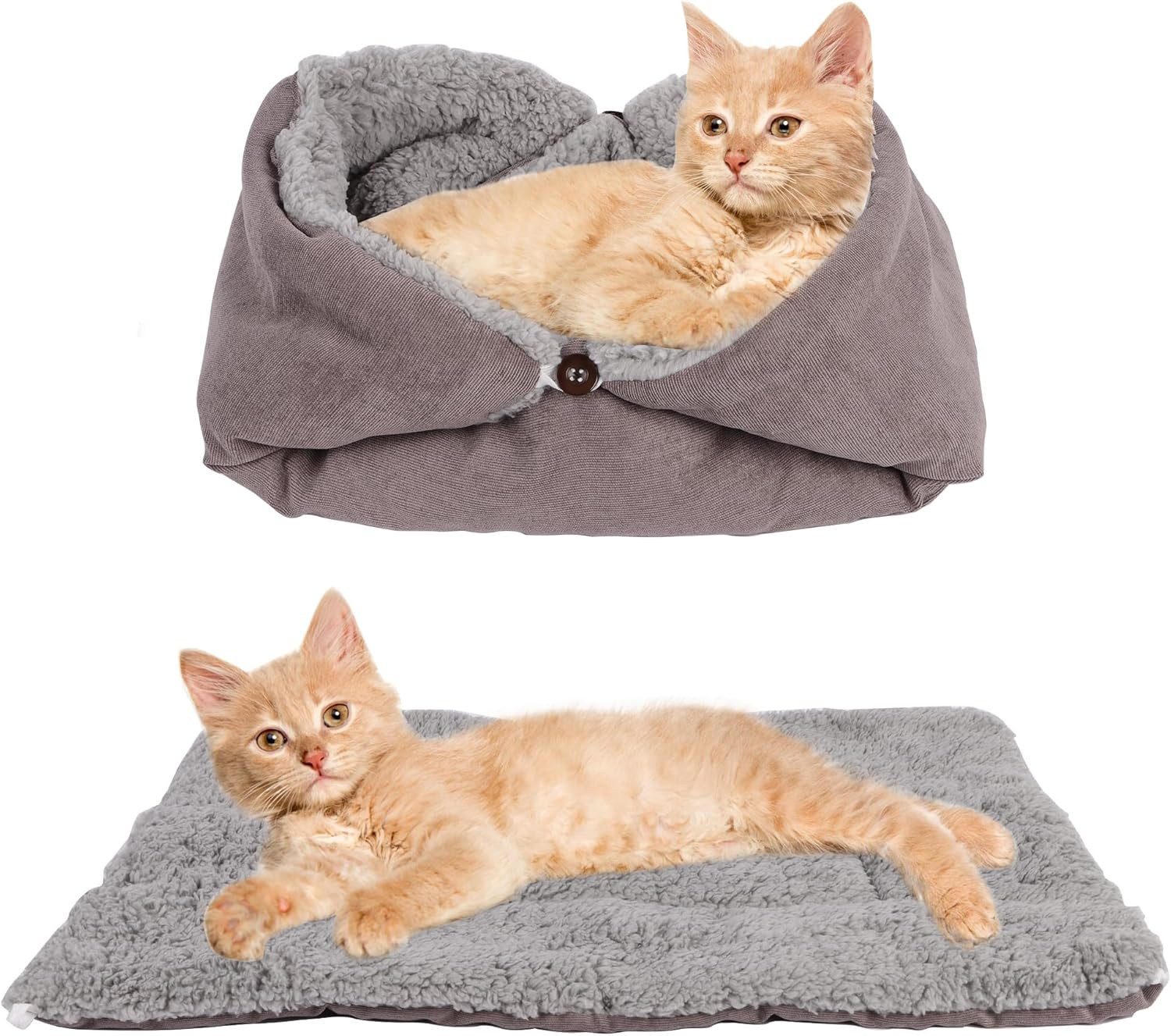 Coonoor Tierbett Katzenbett Matte, 3 in 1 Katzenkissen,Waschbar Katzenbett Flauschig, für Katze und Hunde von Coonoor
