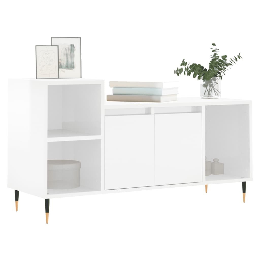 vidaXL TV-Schrank TV-Schrank Hochglanz-Weiß 100x35x55 cm günstig online kaufen