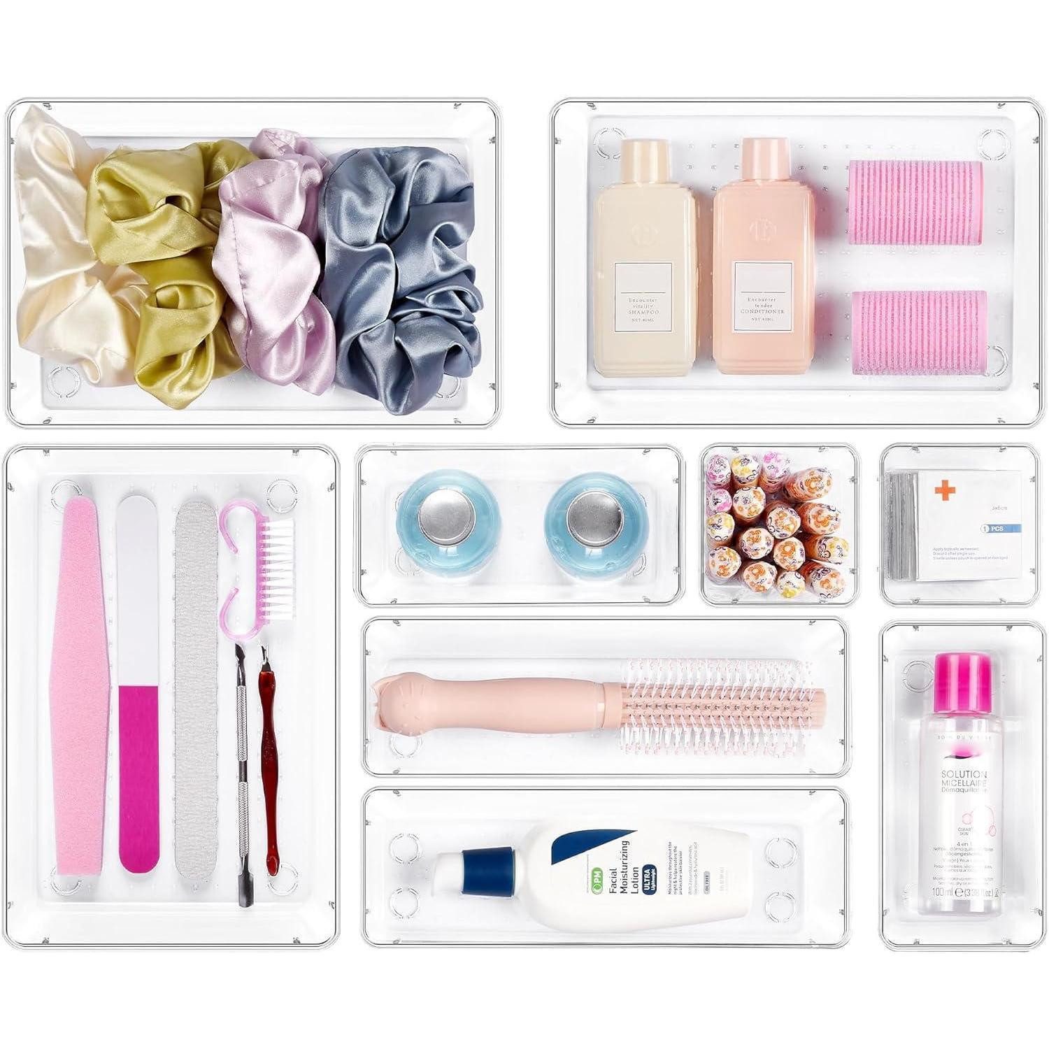 Schubladeneinsatz 9er Schubladen Organizer Set Make Up Aufbewahrung Stapelbar
