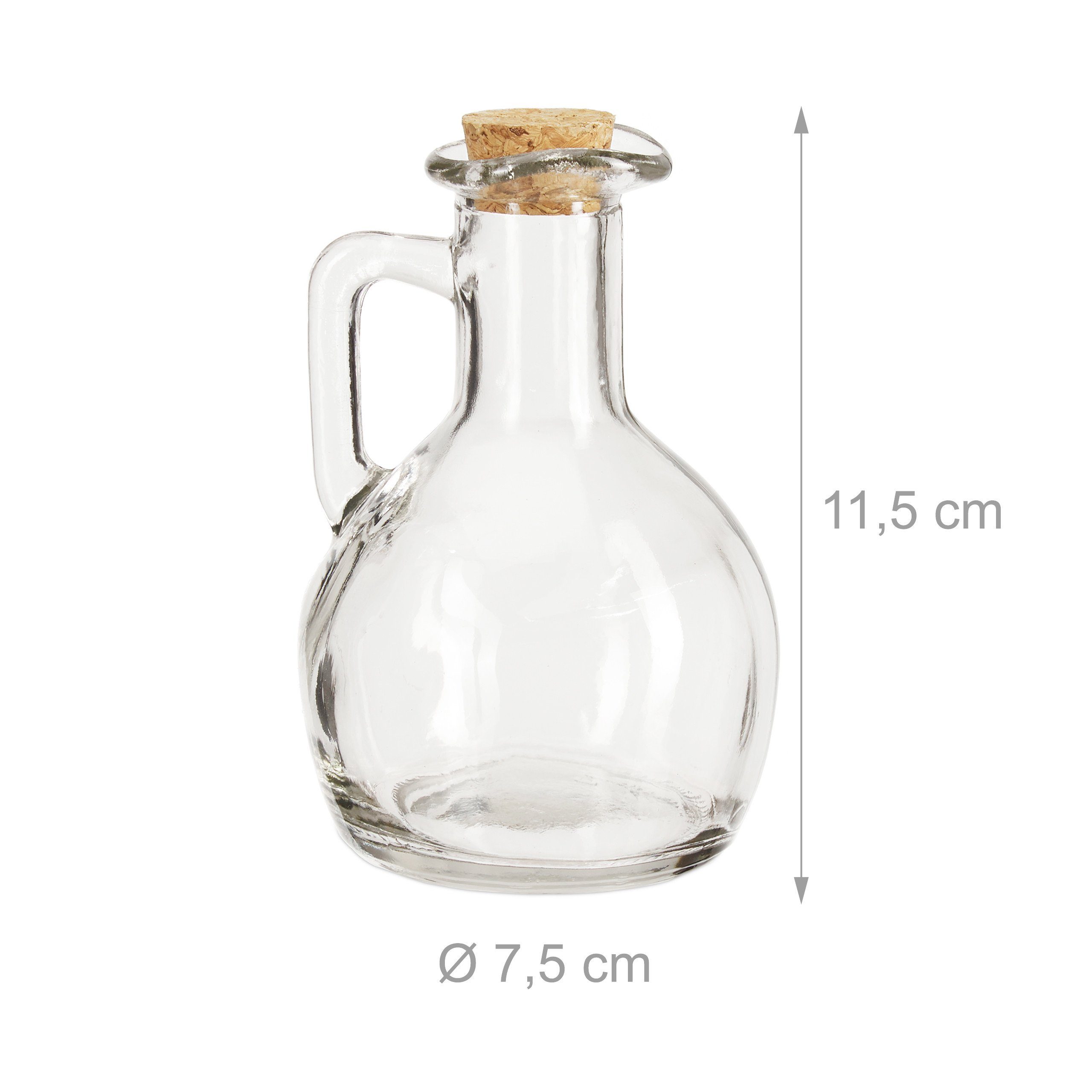 relaxdays Ölkanne Öl- & Essigkanne Glas 2er Set, 180 l, (2-St) – Bild 4 von 5