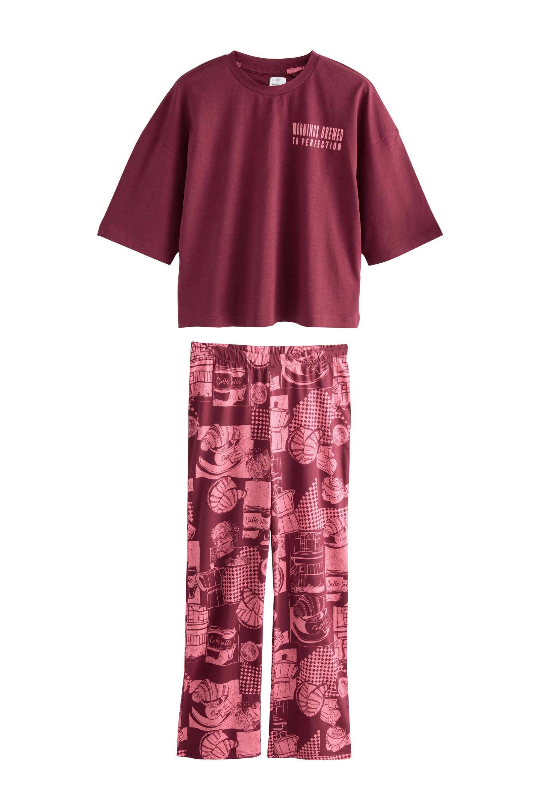 Pyjama Kurzärmeliger Baumwoll-Pyjama