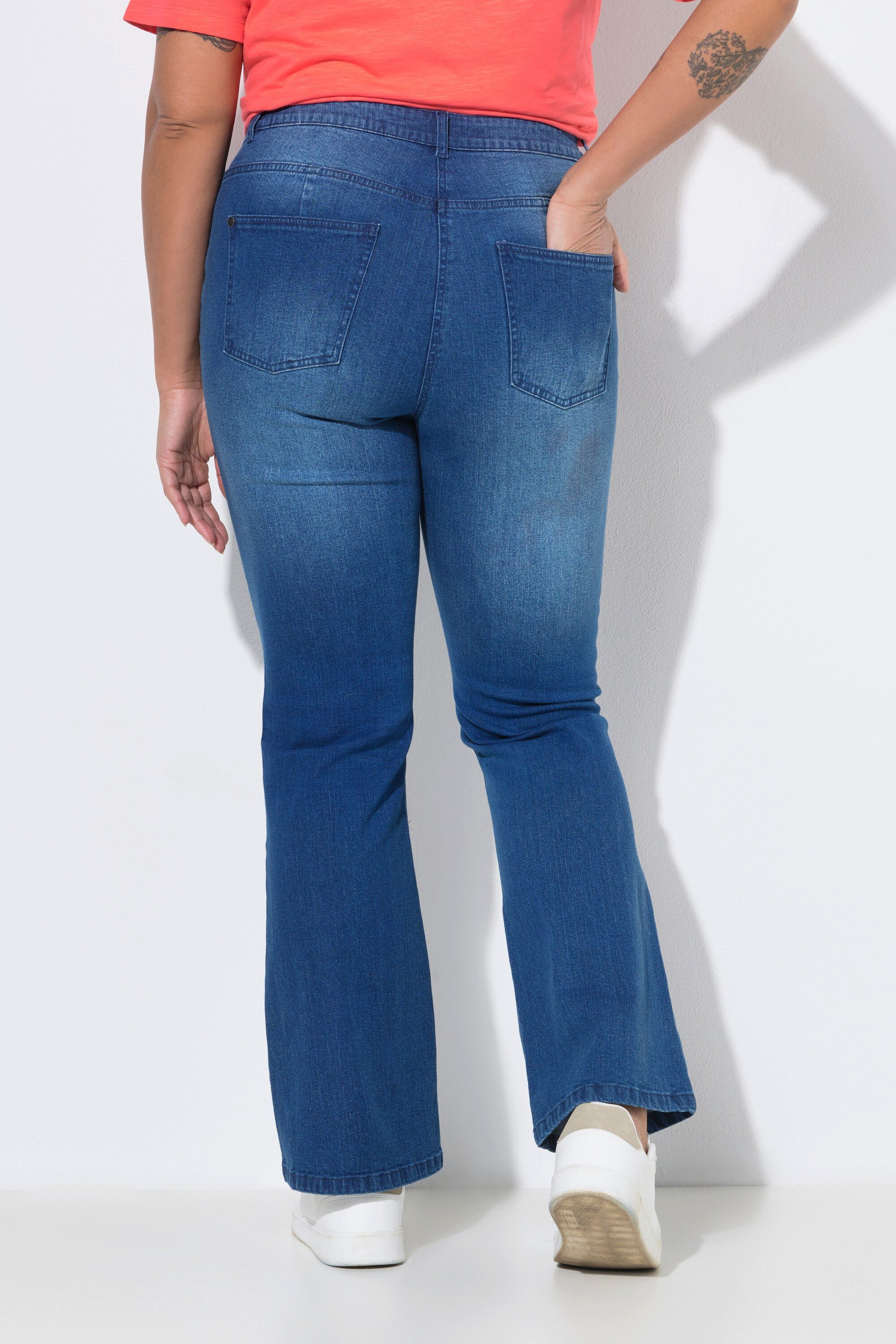 Angel of Style Regular-fit-Jeans Bootcut-Jeans Lea Stretchdenim Blüten 5-Pocket