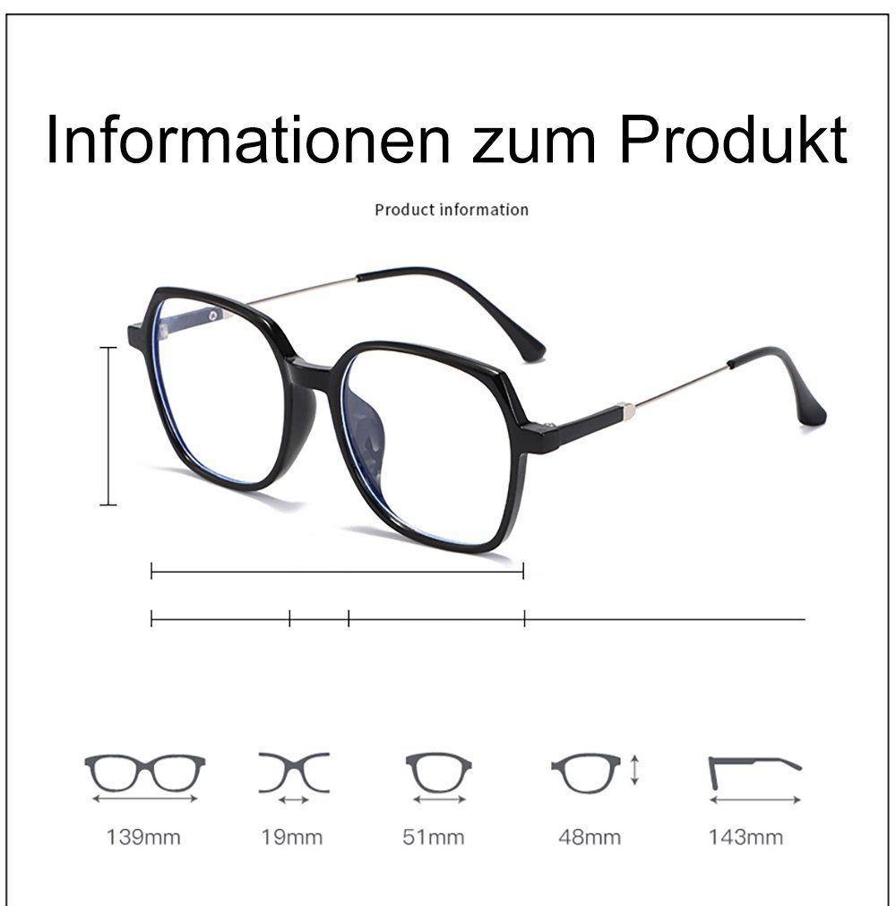 Gläser Rahmen Einfache Brille Anti-Blaulicht PACIEA große