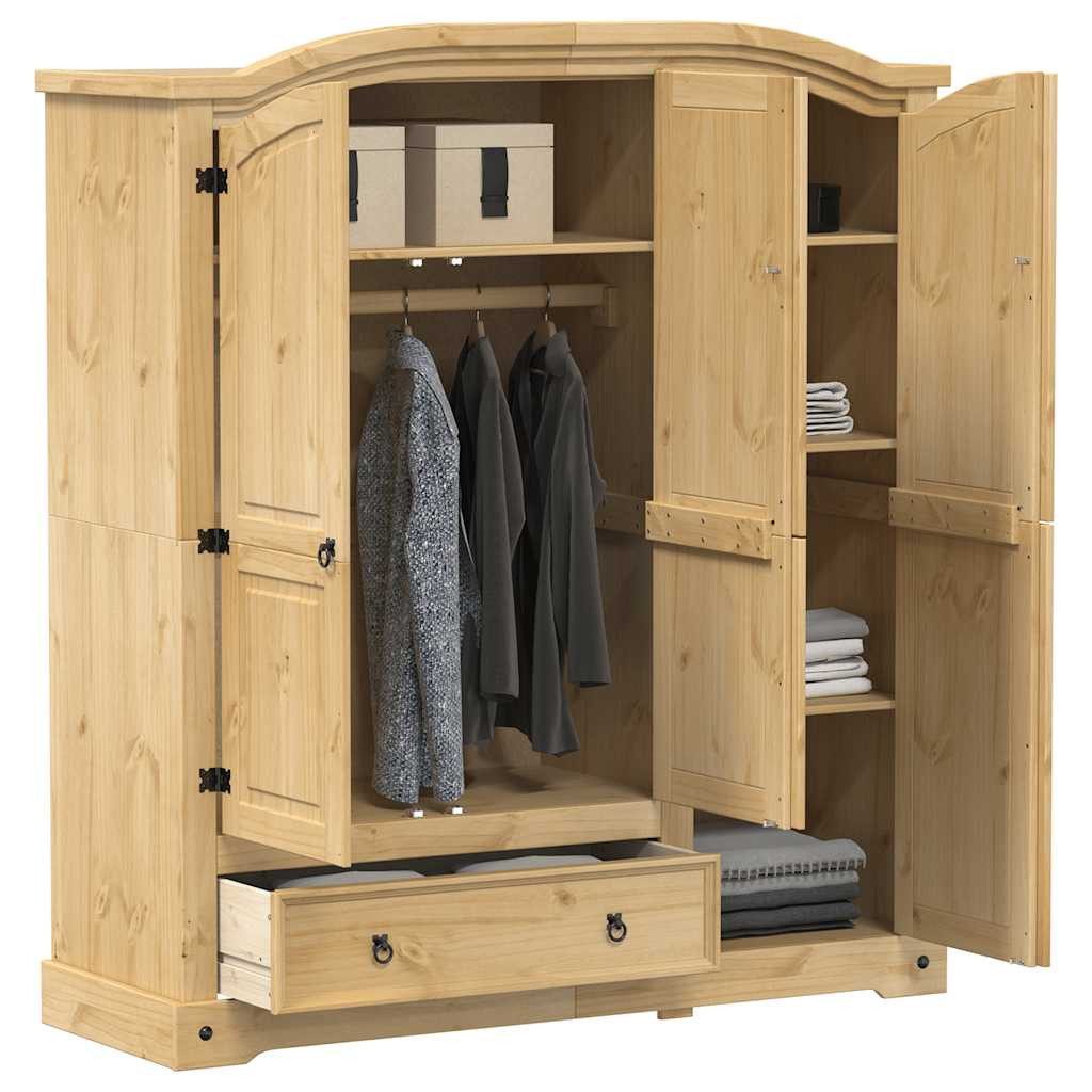 vidaXL Kleiderschrank Kleiderschrank Corona 151,5x52x170 cm Massivholz Kiefer