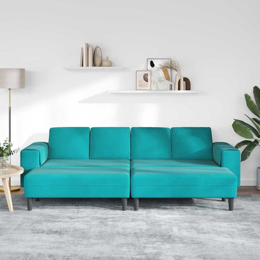 vidaXL Sofa Sofa Set Türkis Samt, günstig online kaufen