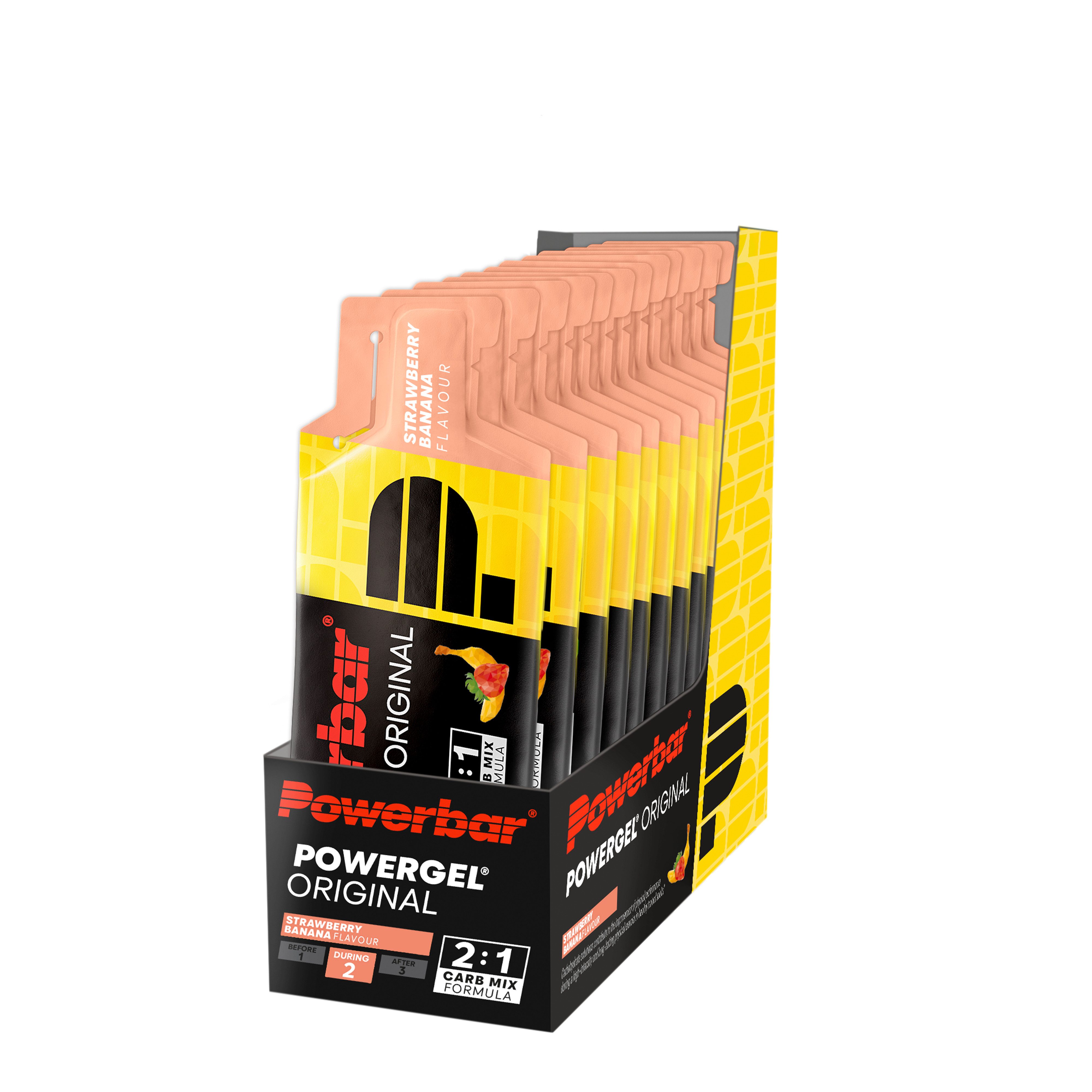 PowerBar PowerGel Original Erdbeer Banane 12x41g High Carb Energie Gel Gel, 12 er 12 St.