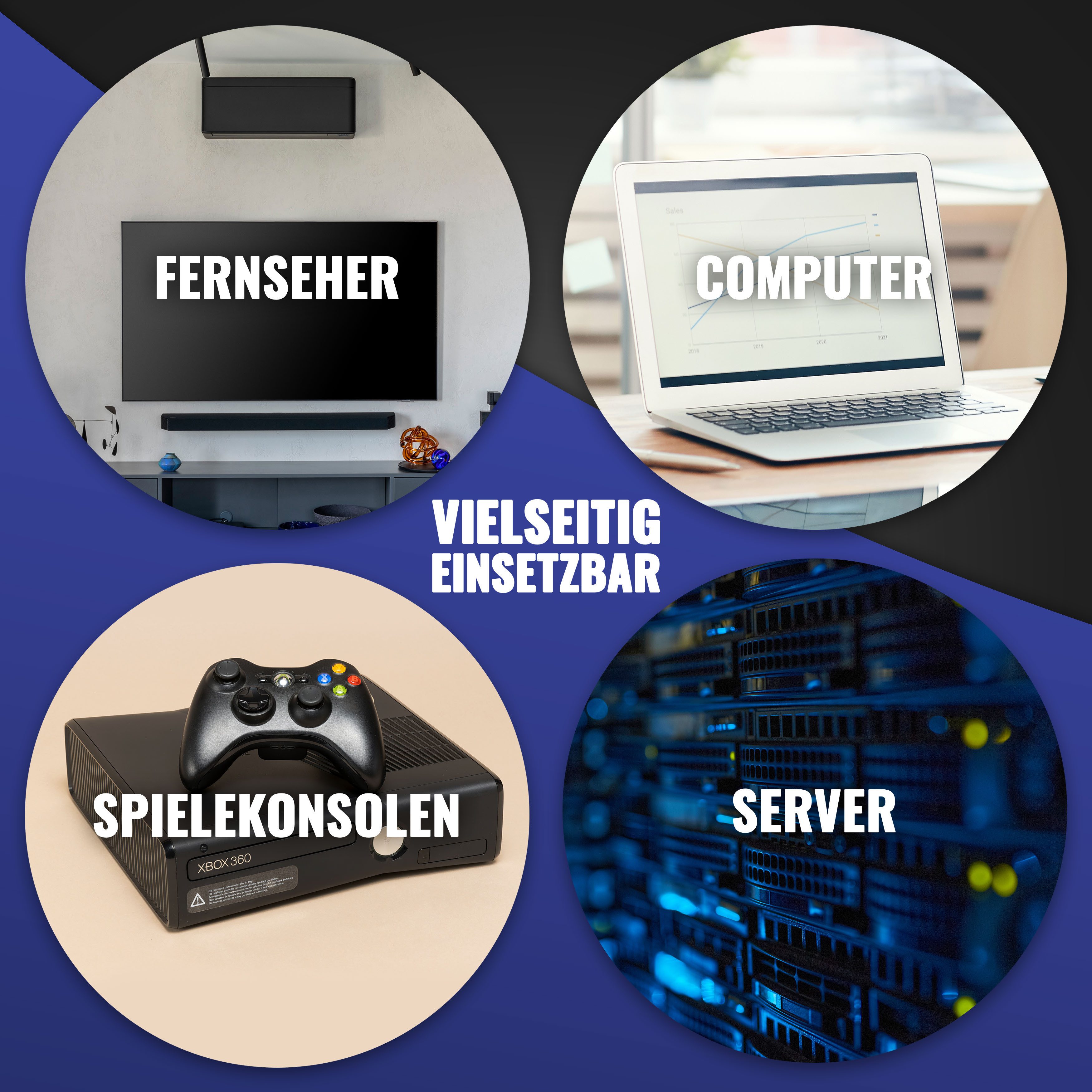 Poppstar HDMI-Adapter, HDMI auf DVI Stecker vergoldet, 19 auf 24+1 Pin, 12cm Kabel