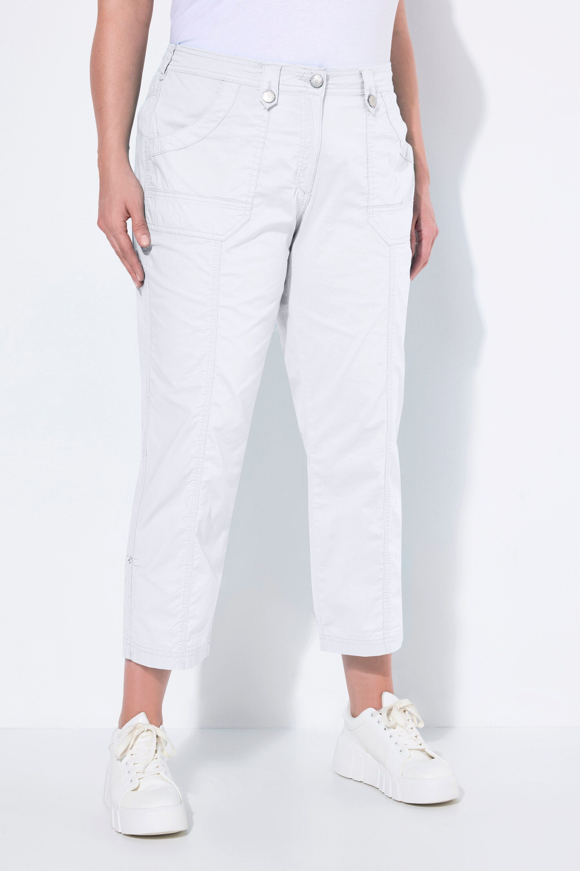 Ulla Popken Funktionshose 7/8-Cargohose Krempelriegel Komfortbund günstig online kaufen