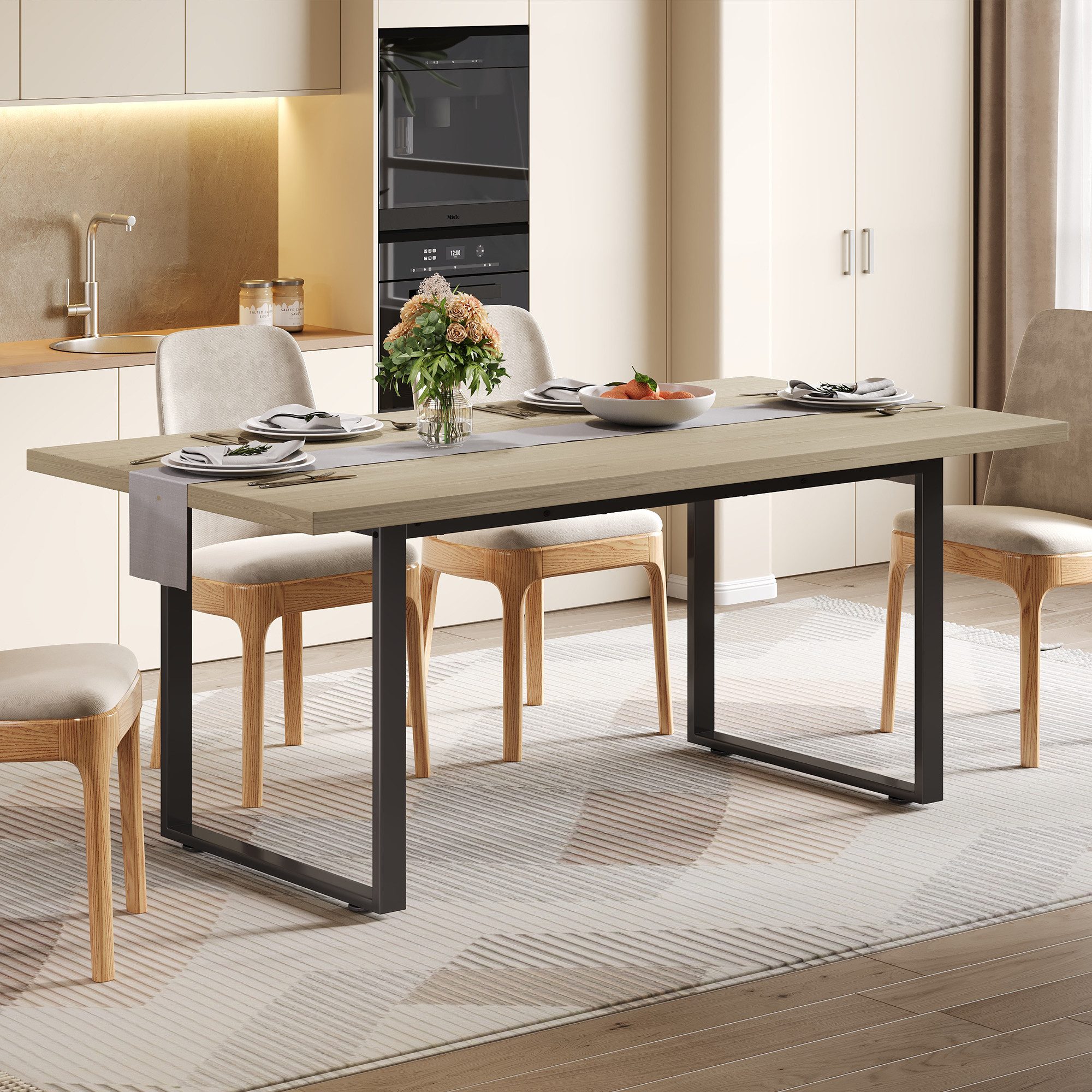 Flieks Esstisch (160×80×75 cm, mit verstellbaren Fußpolstern, 1-St., 1 Tisc günstig online kaufen