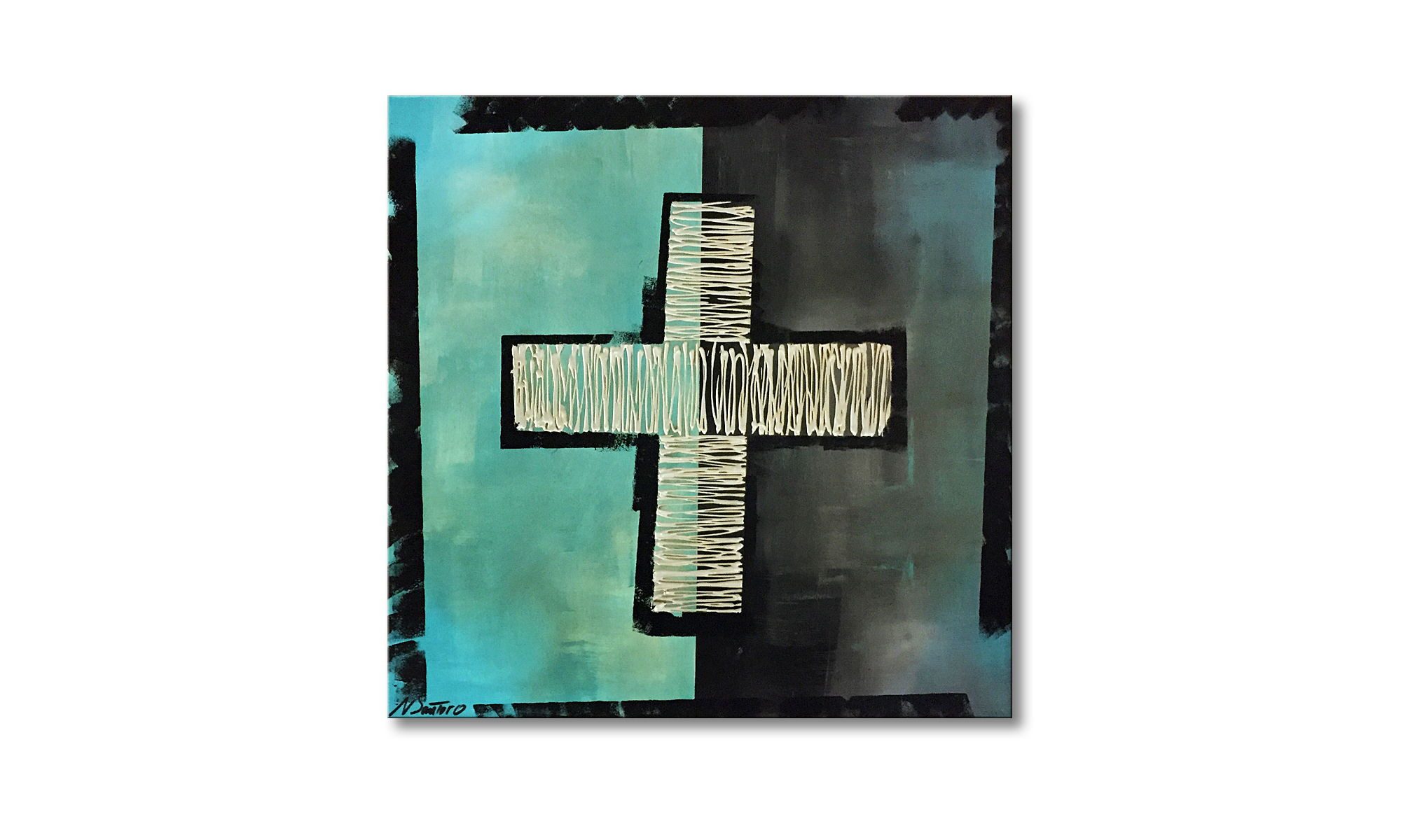 WandbilderXXL Gemälde Positive 80 x 80 cm, Abstraktes Gemälde, handgemaltes Unikat