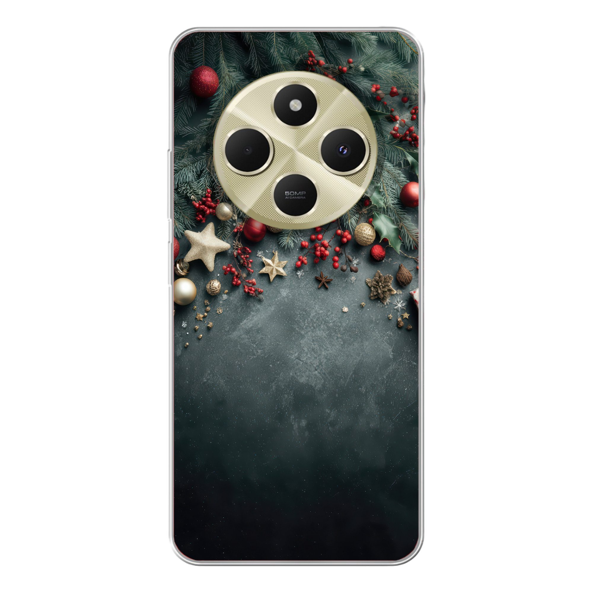 Weihnachtsrahmen - Stechpalme - Farbenfroh