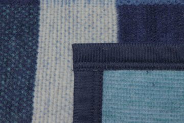 Wohndecke Color Squares Dark blue, blau karierte Sofadecke in 150x200 cm, Biederlack, Decke aus Baumwollmix, Made in Germany