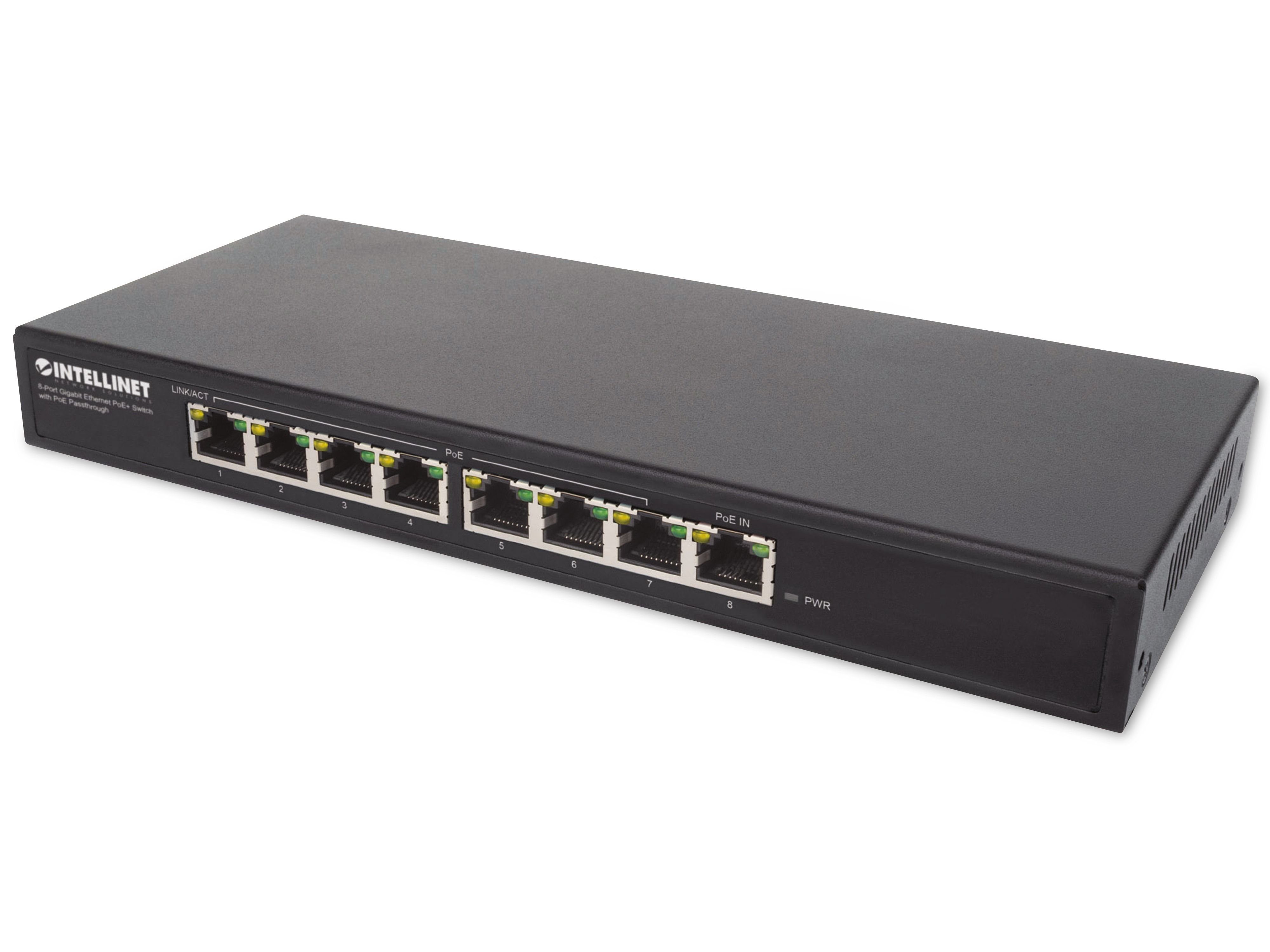 Intellinet INTELLINET 8-Port 561679 PoE-Switch Gigabit Netzwerk-Switch