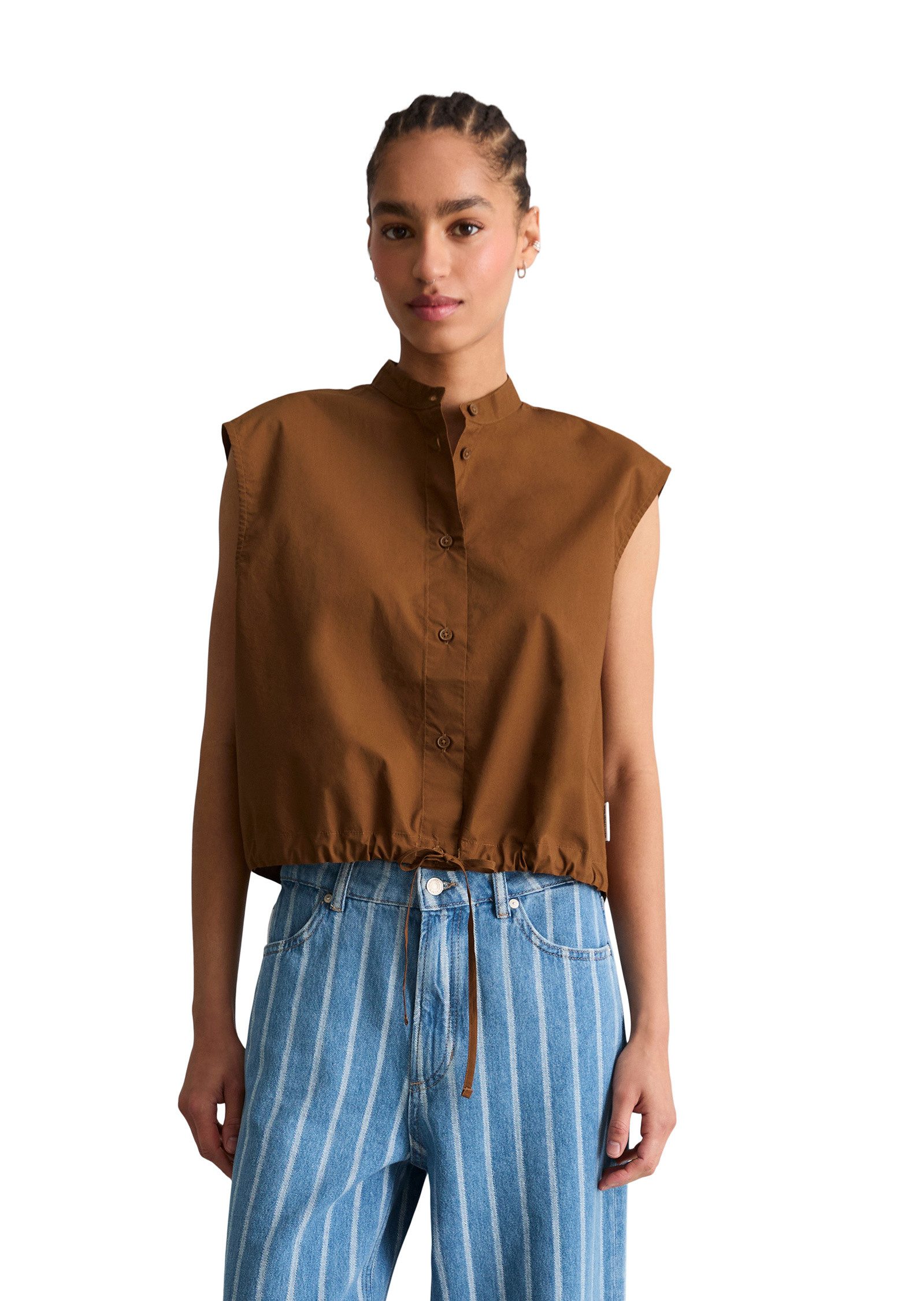 Marc O'Polo DENIM Blusentop aus Papertouch-Popeline