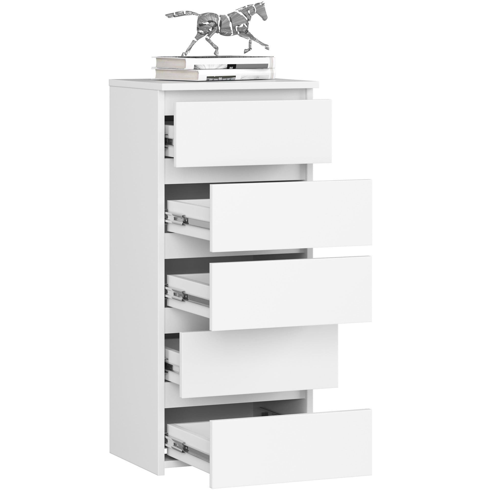 Raumhirsch Furniture Kommode mit 5 Schubladen 40 cm breit Holz Schrank, (viele Farbvarianten - Maße: 40 x 92 x 35 cm) - Hochwertig & stabil