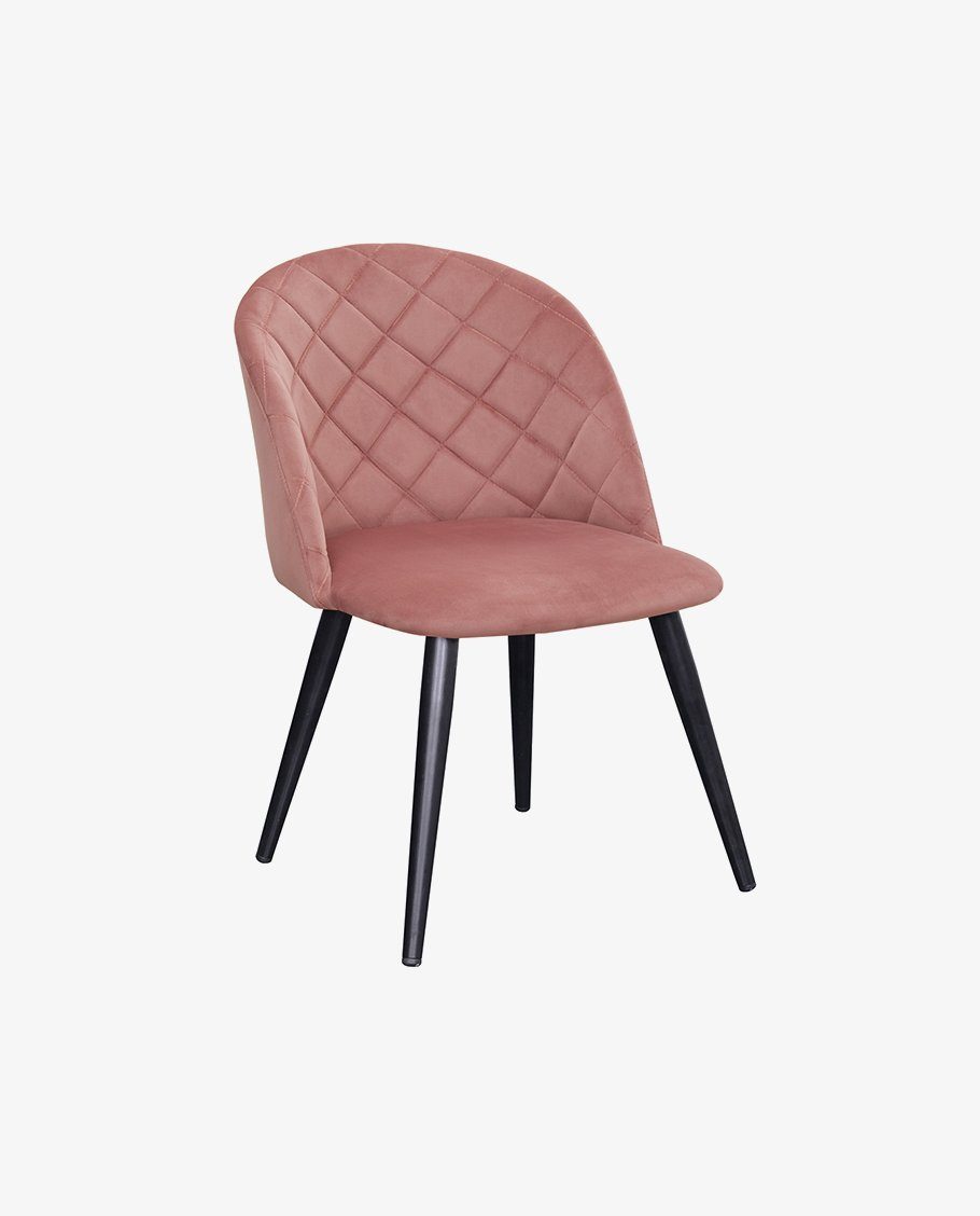 Esszimmerstuhl, Polsterstuhl 2er Pink Retro aus Set Stuhl Design Stoff Esszimmerstuhl Samt Duhome
