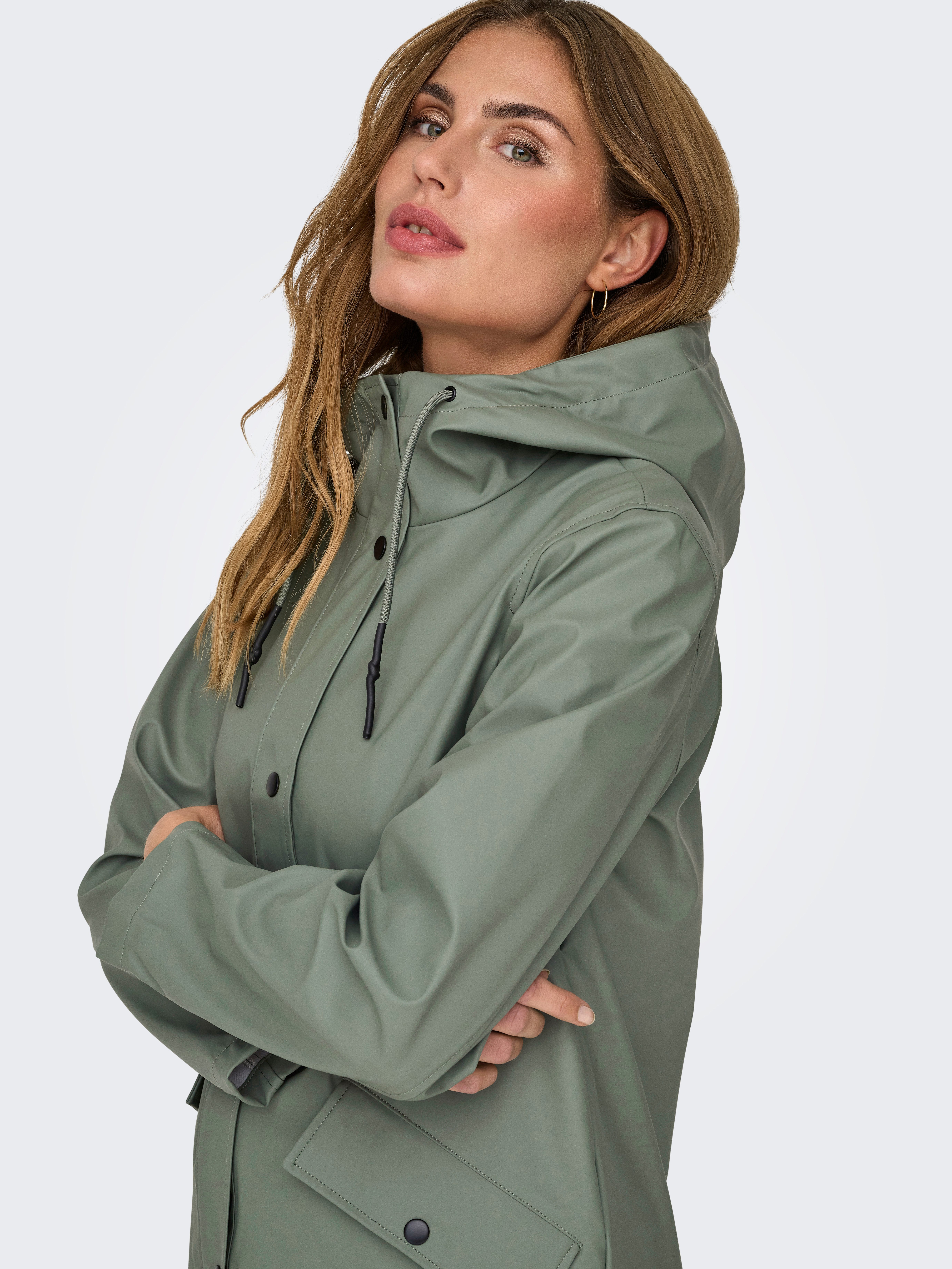 ONLY Kurzmantel ONLELISA RAINCOAT OTW NOOS beschichtete Qualität