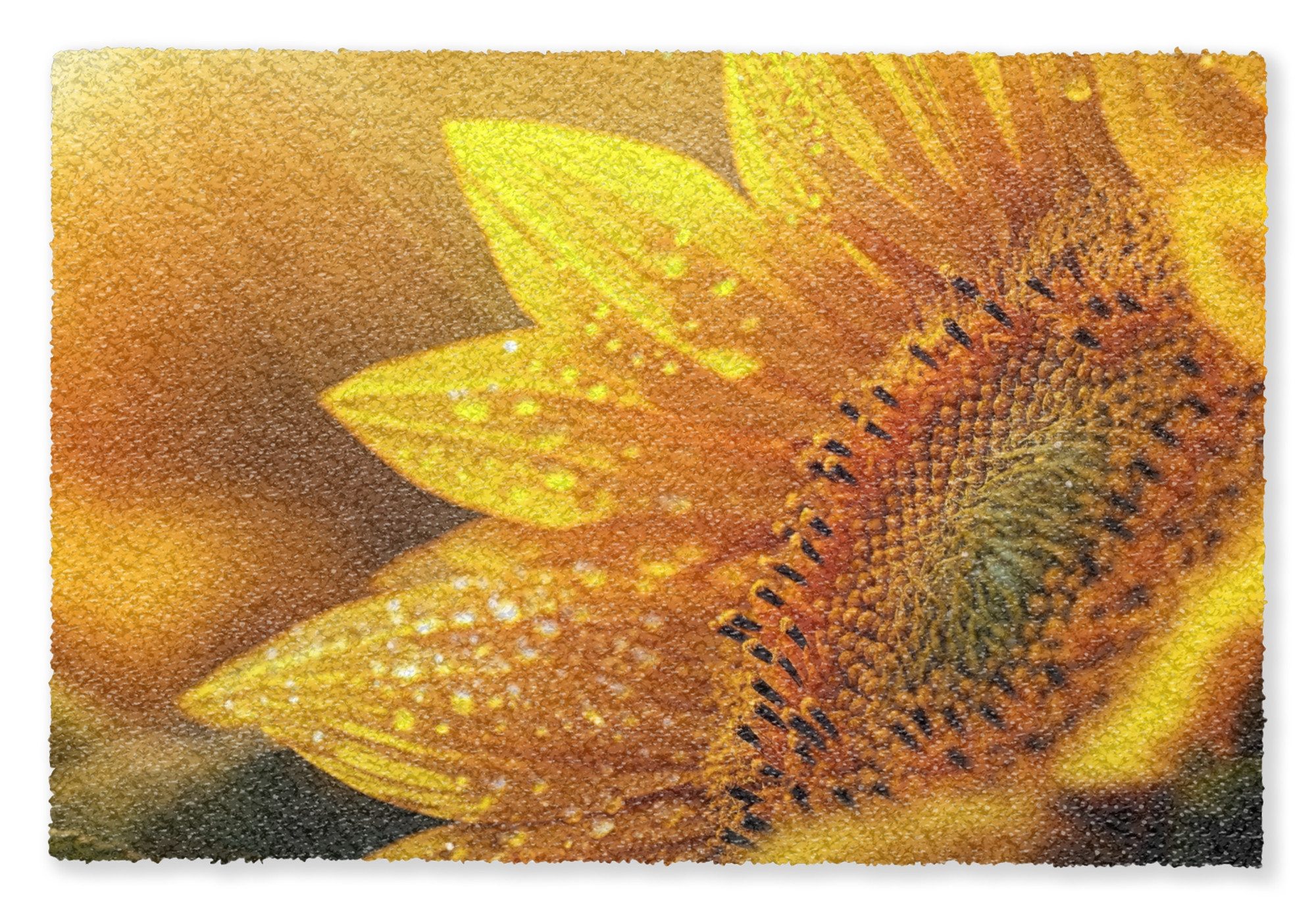 MuchoWow Fußmatte Sonnenblume - Tautropfen - Gelb - Sonnenlicht, Rechteckig, innen Schmutzfangmatte, Tür, Schmutzfänger Flur, Teppich 60x40 cm
