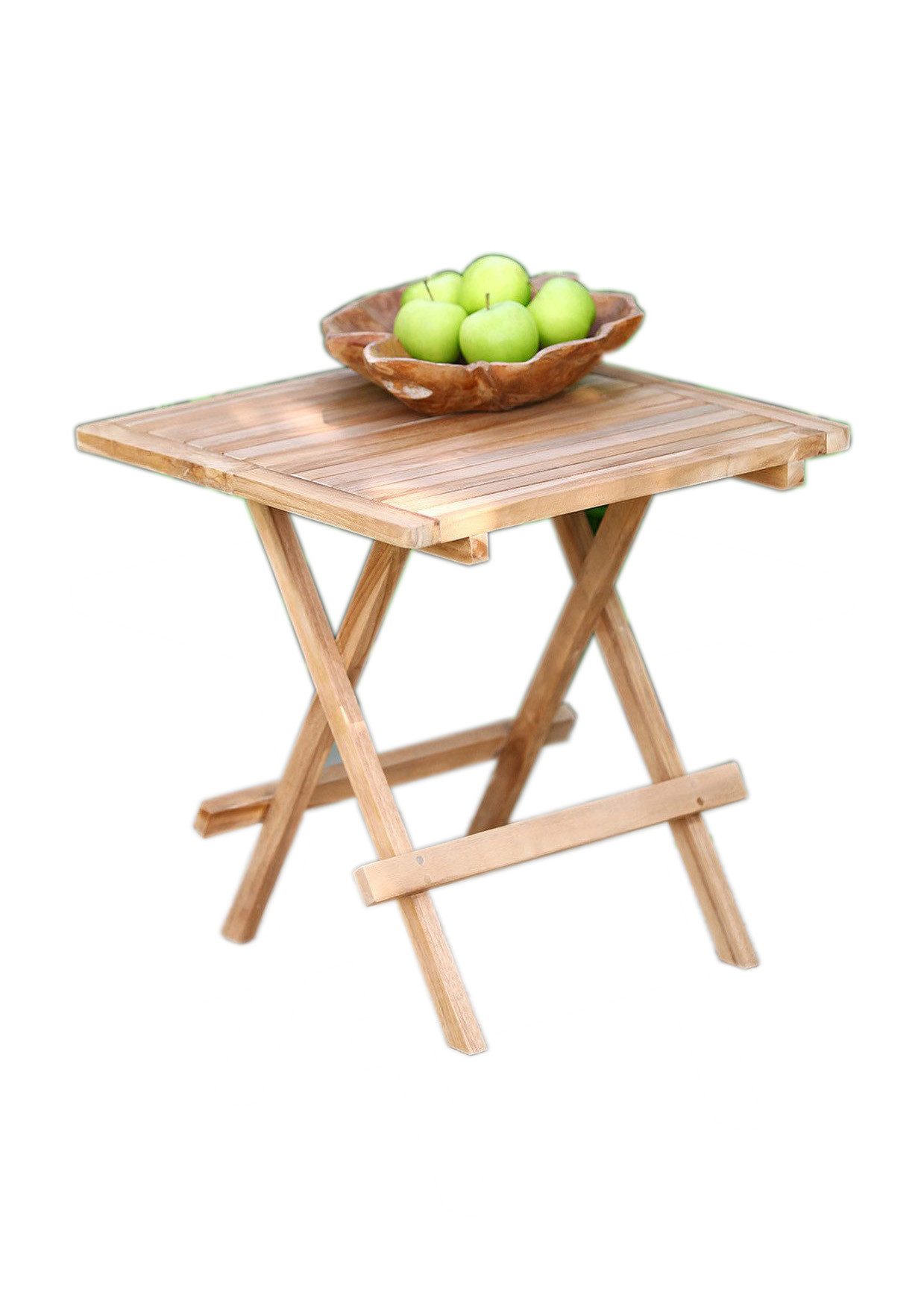 More2Home Beistelltisch PICNIC-3, Teak massiv, klappbar
