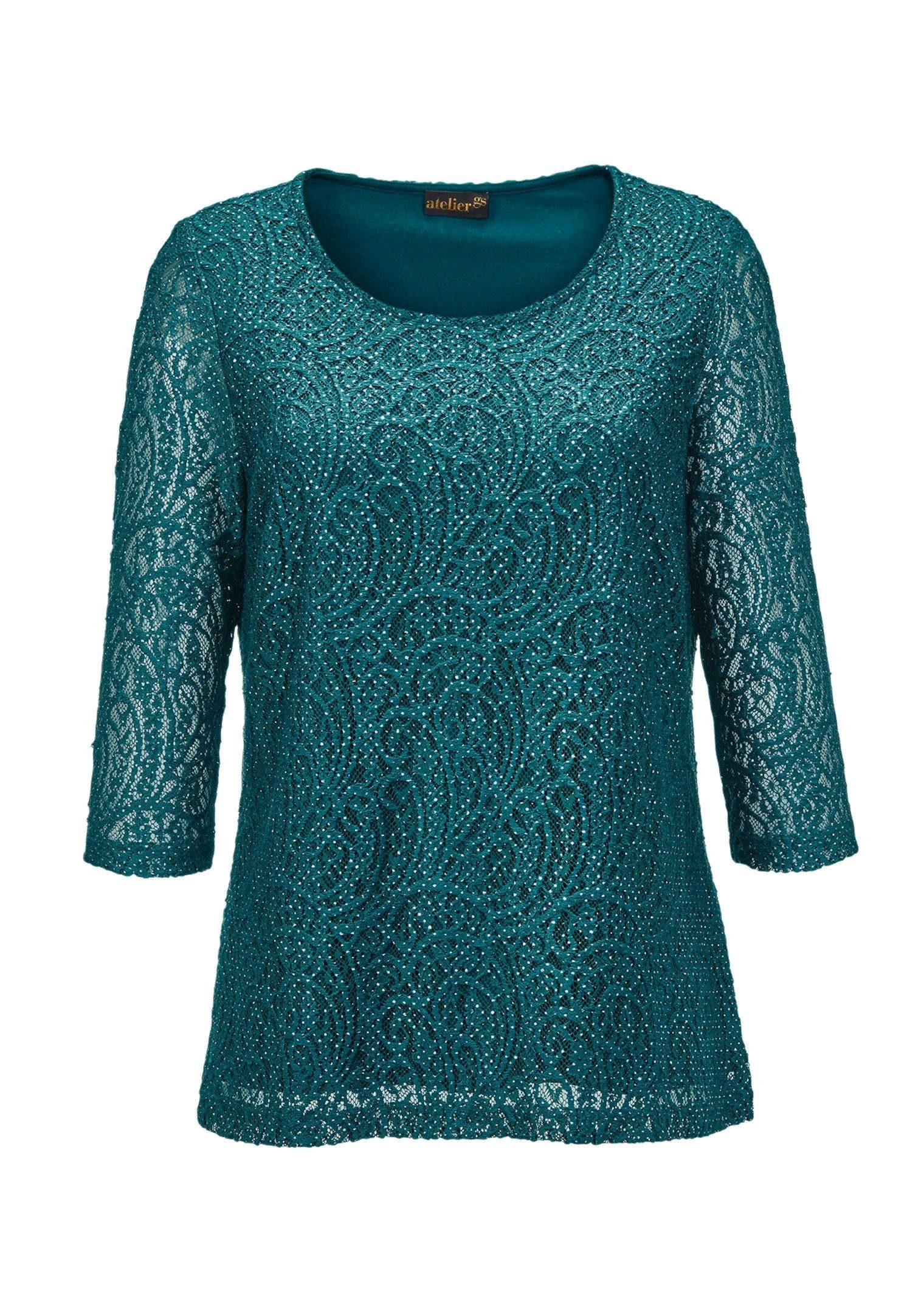 GOLDNER Klassische Bluse Spitzenbluse mit zartem günstig online kaufen