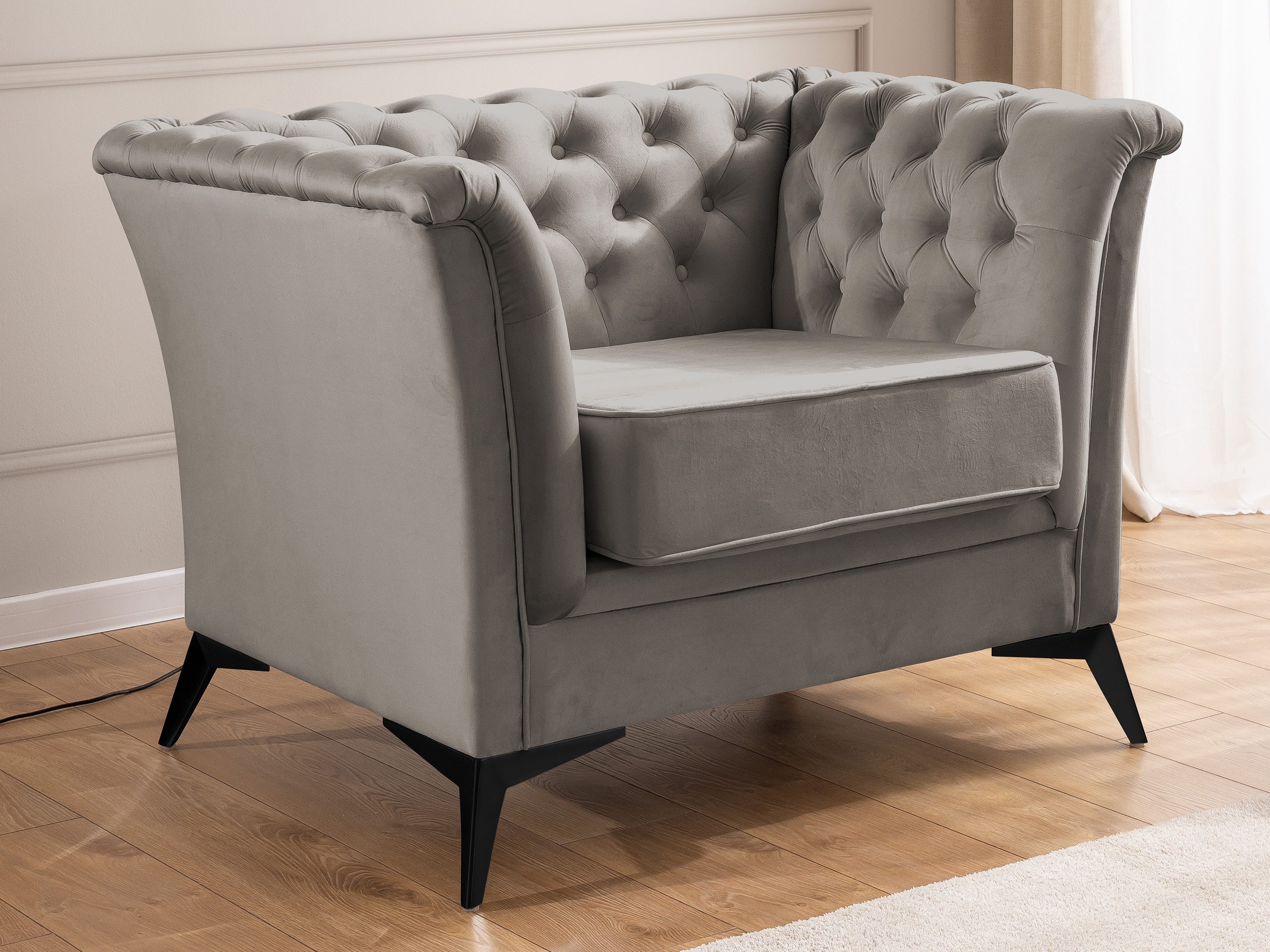 S-Style Möbel Chesterfield-Sessel Whitby aus Samt günstig online kaufen