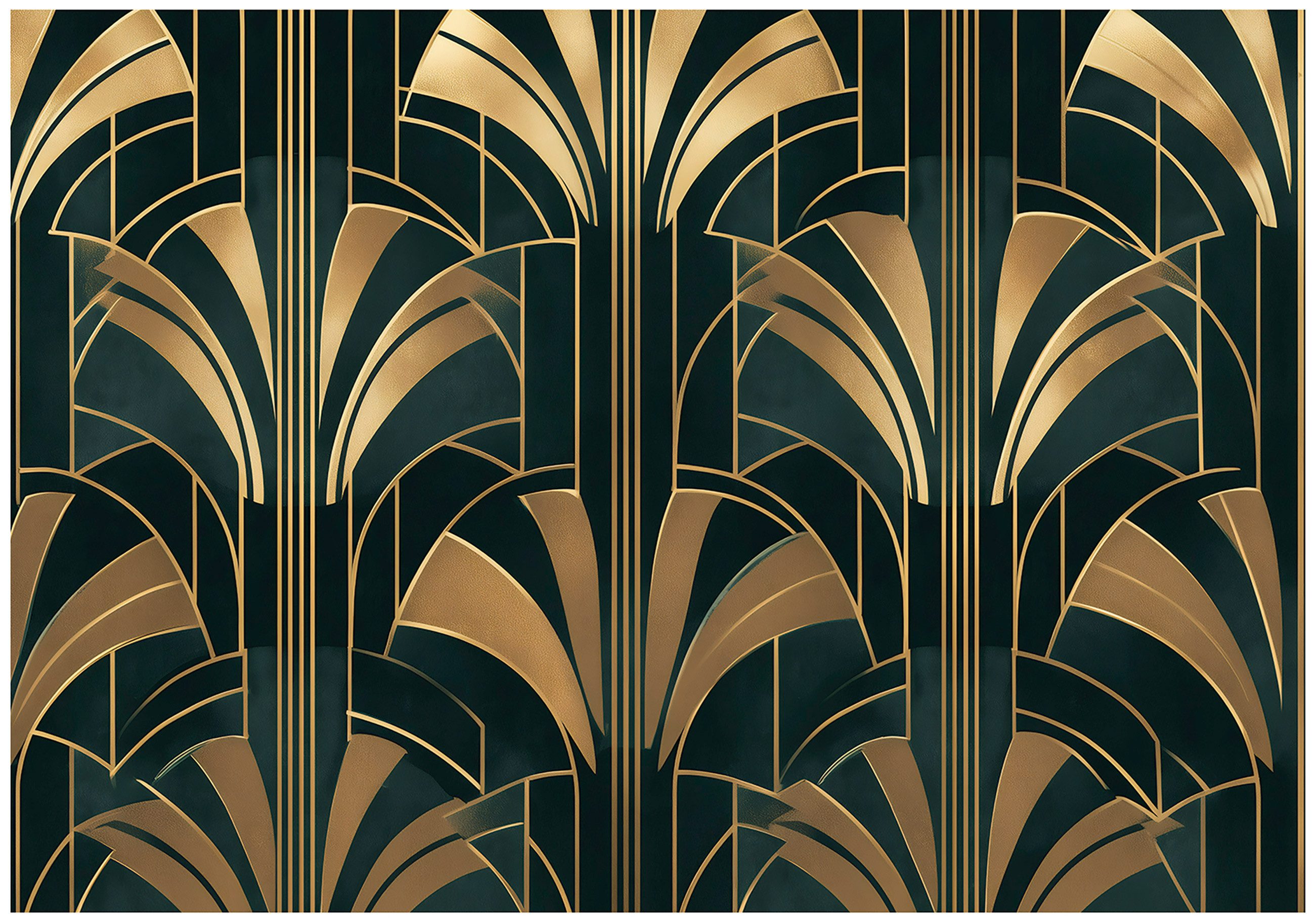 Wallarena Fototapete Art Deco Muster Gold Vlies Tapete Wohnzimmer Schlafzimmer Wandtapete, Glatt Vlies Washable, Art, Glamour, Gold, Abstrakt, (Packung, 2 St., Vlies Fototapete), Vliestapete gold Wohnzimmer Schlafzimmer Küche Tapete + Kleister