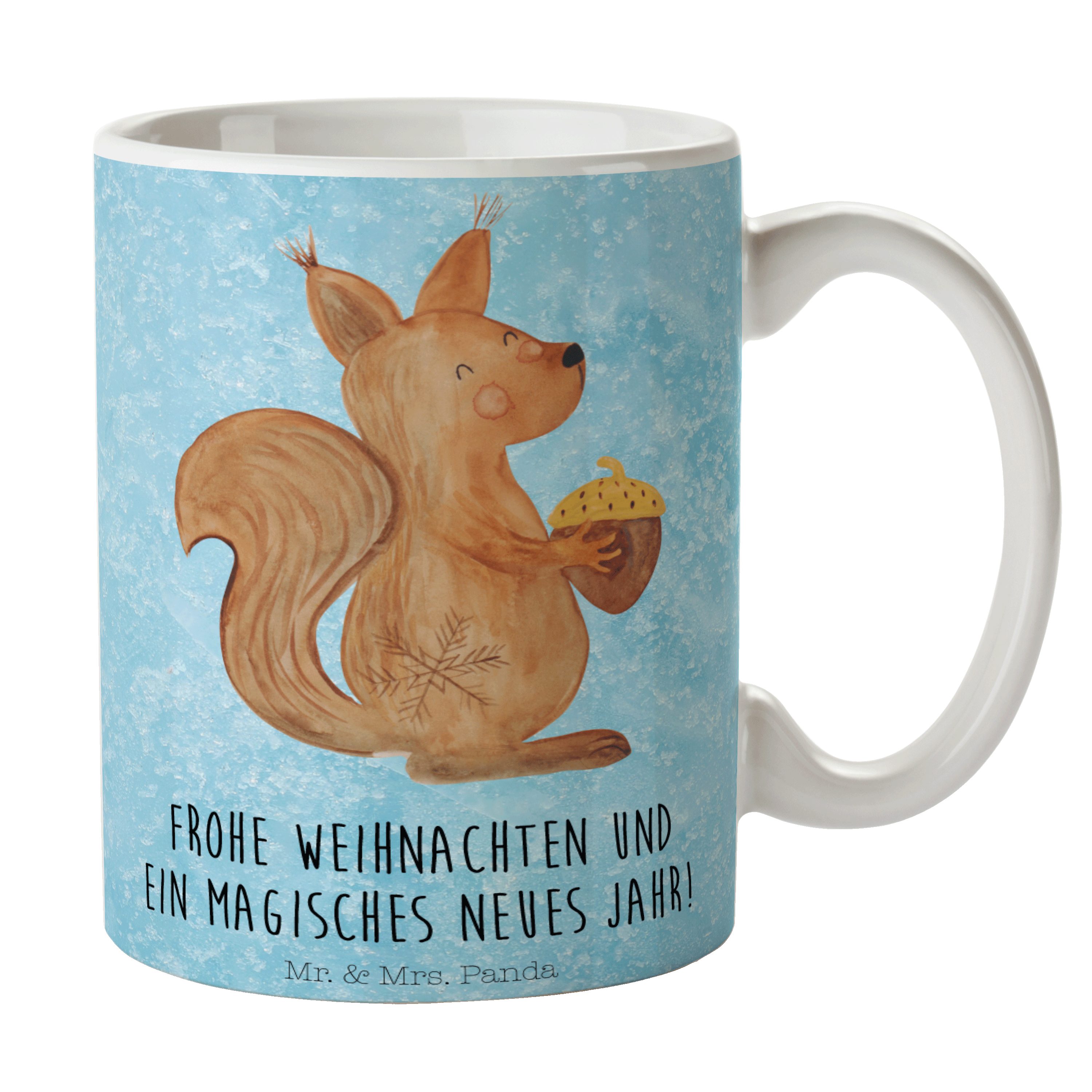 Mr. & Eichhörnchen - Panda Eisblau Tasse Geschenk, Mrs. Weihnachtszeit - Keramik Frohe Weihnachten