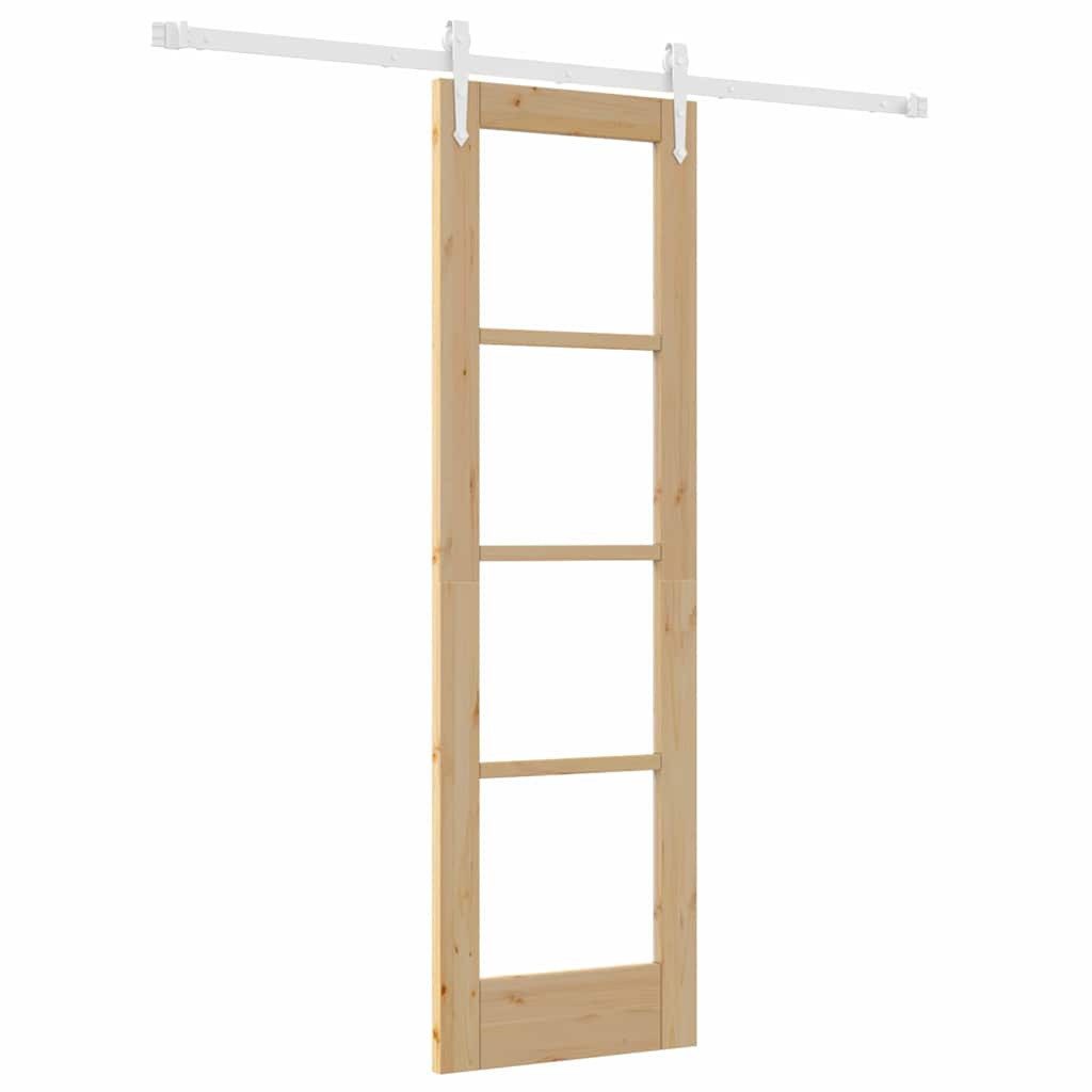 vidaXL Zimmertür Schiebetür Braun 61 x 1985 cm Holz und Metall Innentür Zimmertür Auf