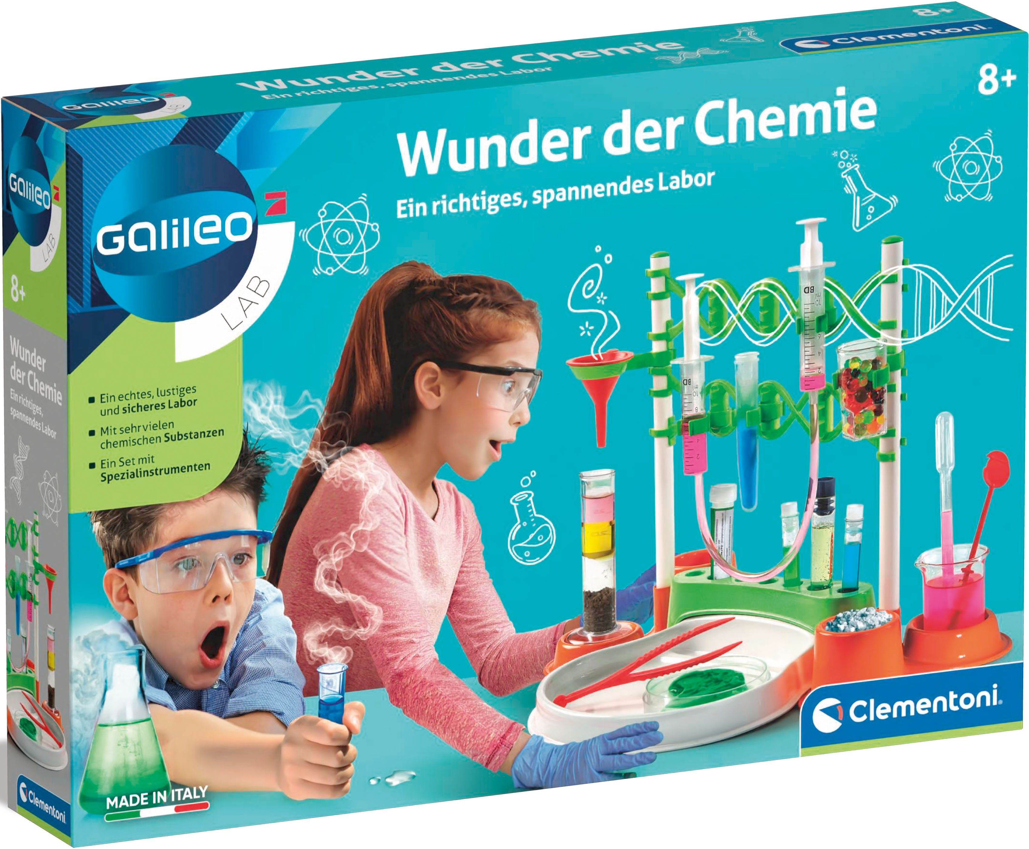 Clementoni® Experimentierkasten Galileo, Wunder der Chemie, Made in Europe