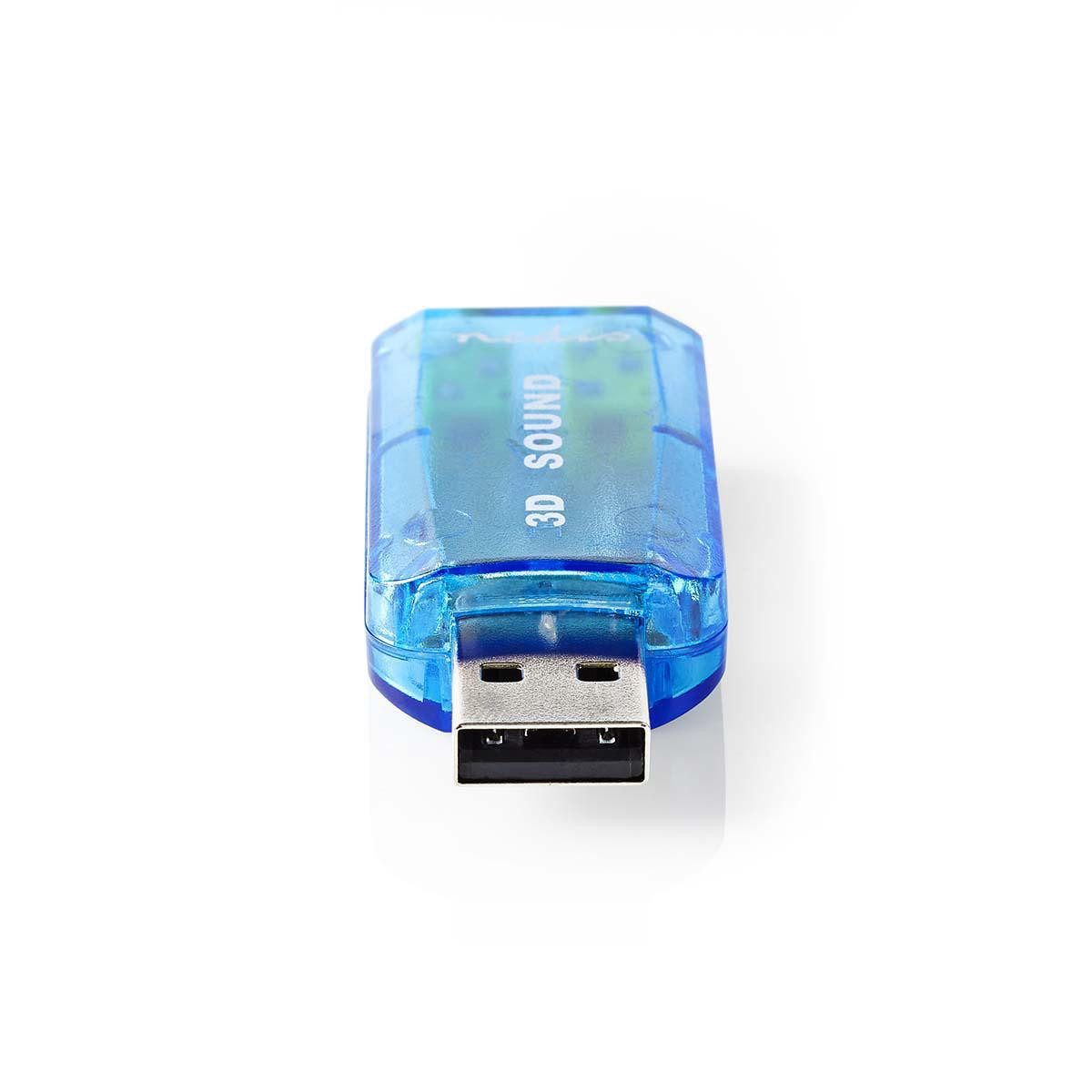 Nedis USCR10051BU Soundkarte, USB 2.0, 5.1 Kanal, Mikrofon- und Kopfhöreranschluss 3,5 mm