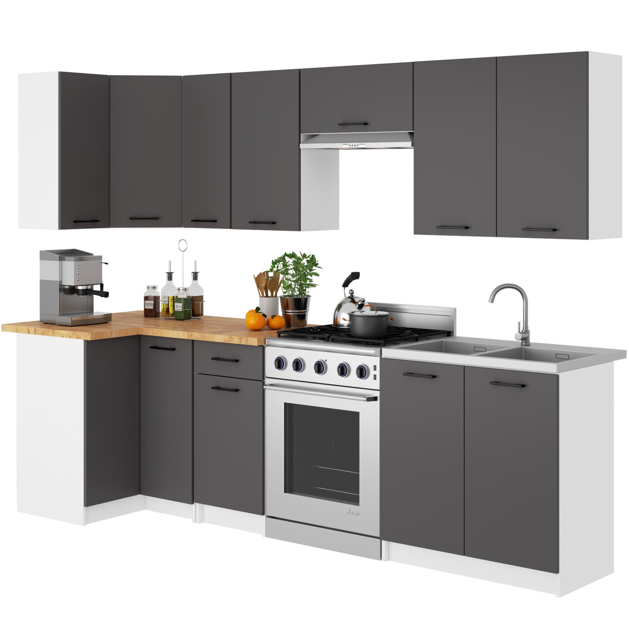 Raumhirsch Furniture Unterschrank Moderner Küchenunterschrank 3 Schubladen Küchenmodul mit Arbeitsplatte (viele Farbvarianten, Maße 60 x 80 x 46 cm) - Hochwerti – Bild 4 von 5