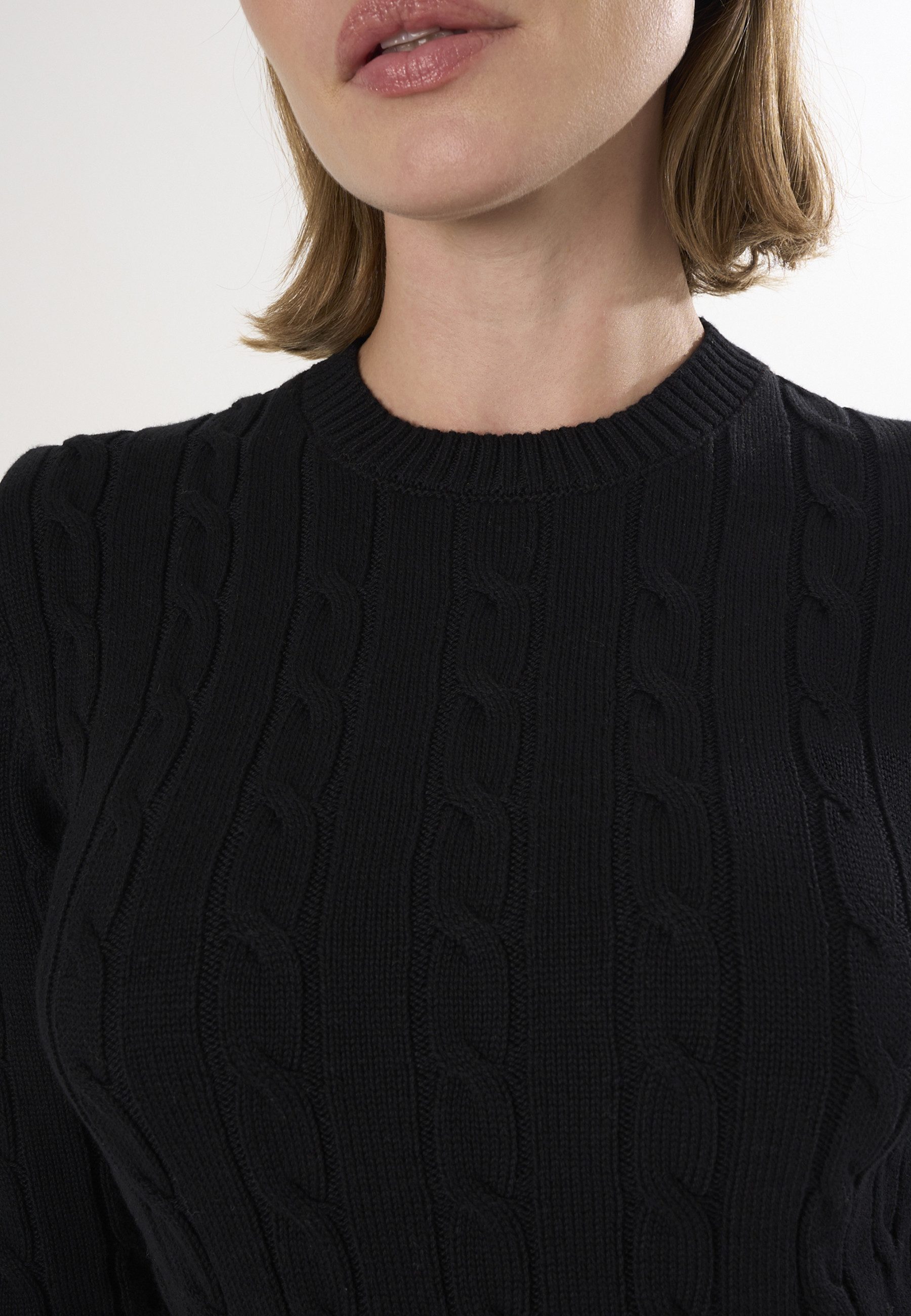 Felix Hardy V-Ausschnitt-Pullover Kabelstrick-Pullover mit V-Ausschnitt