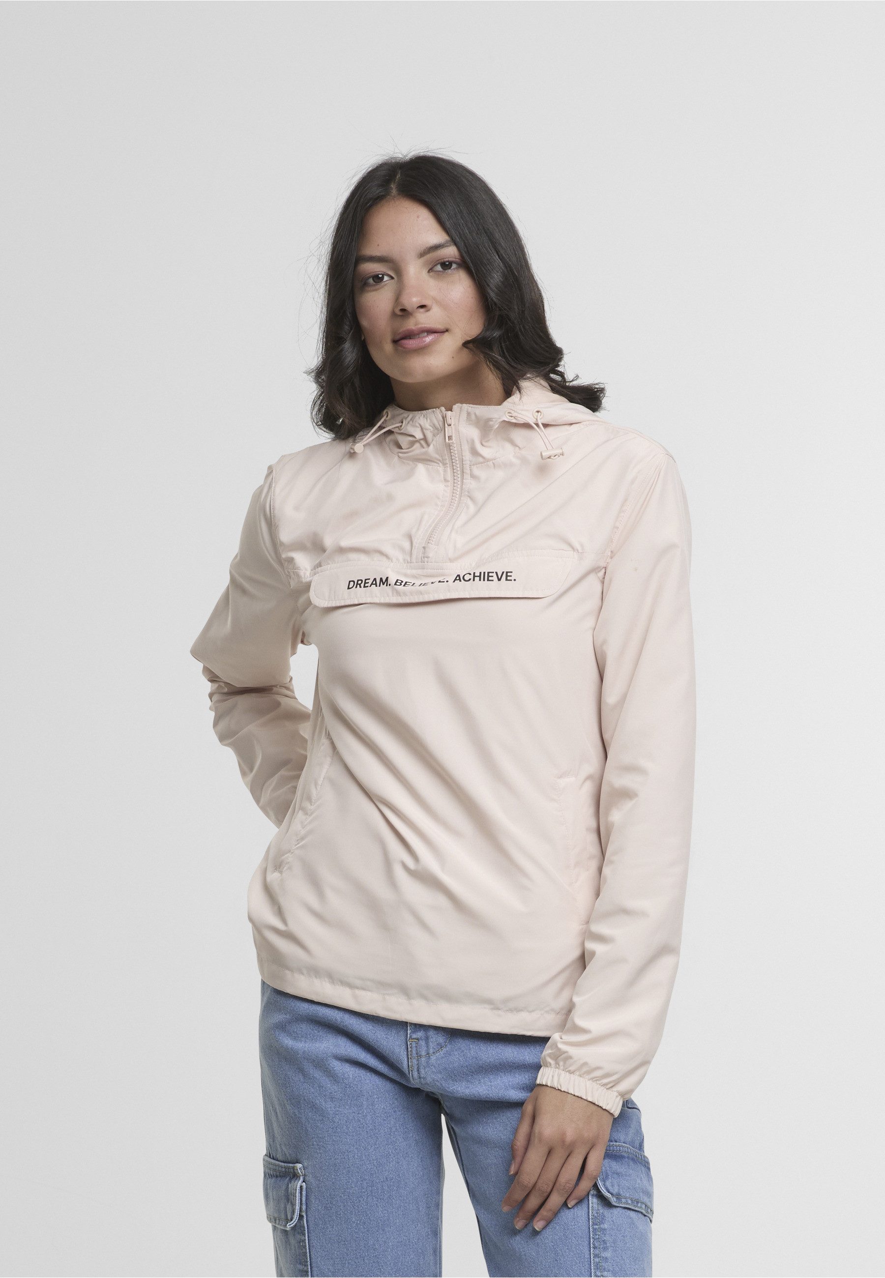 MisterTee Allwetterjacke MisterTee Dream Believe Achieve Ladies Basic Pull Over Jacket (1-St)