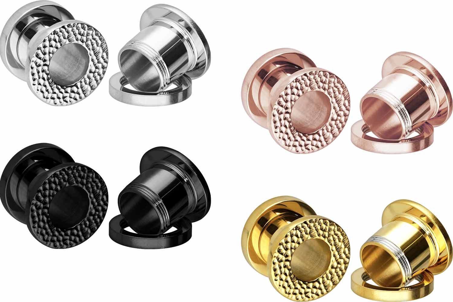 PIERCINGLINE Plug Chirurgenstahl Tunnel STRUKTUR (Tunnels, 1-tlg)