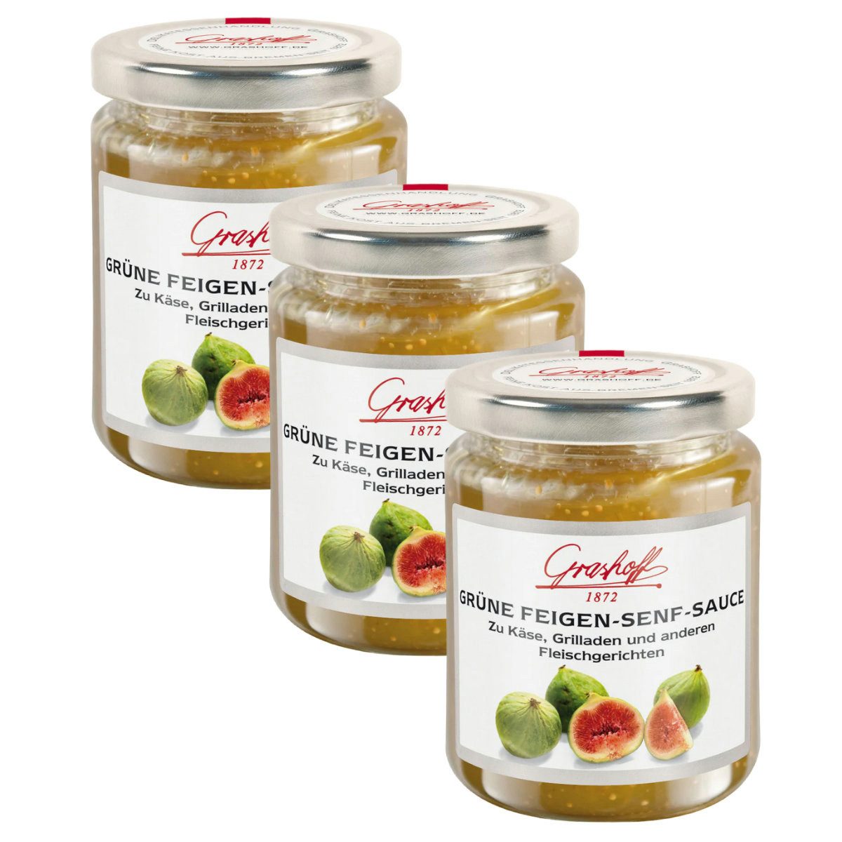 Grashoff Saucen, Grashoff Grüne Feigen Senf Sauce Fleischgerichten 200ml 3er Pack