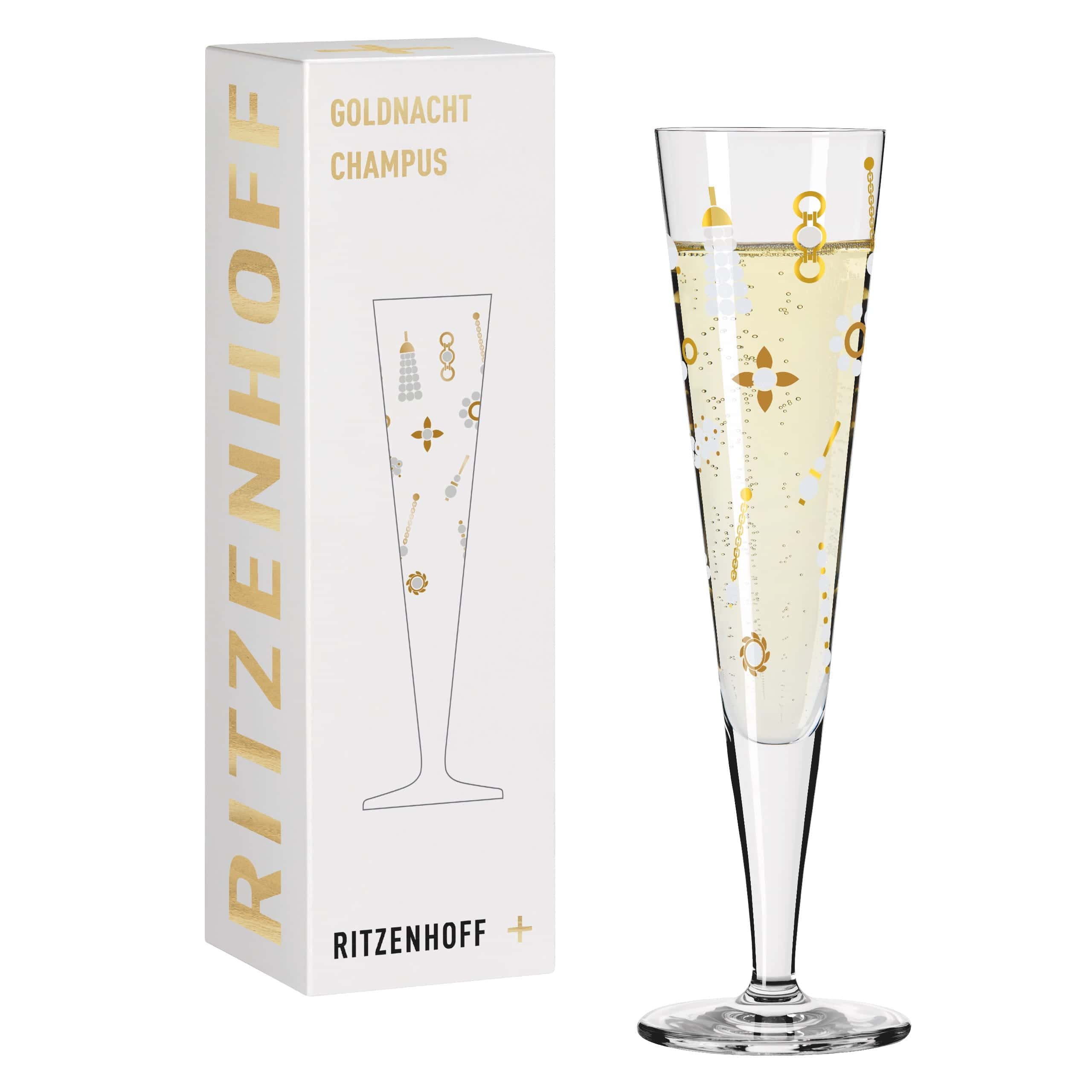 Ritzenhoff Champagnerglas Goldnacht, Kristallglas