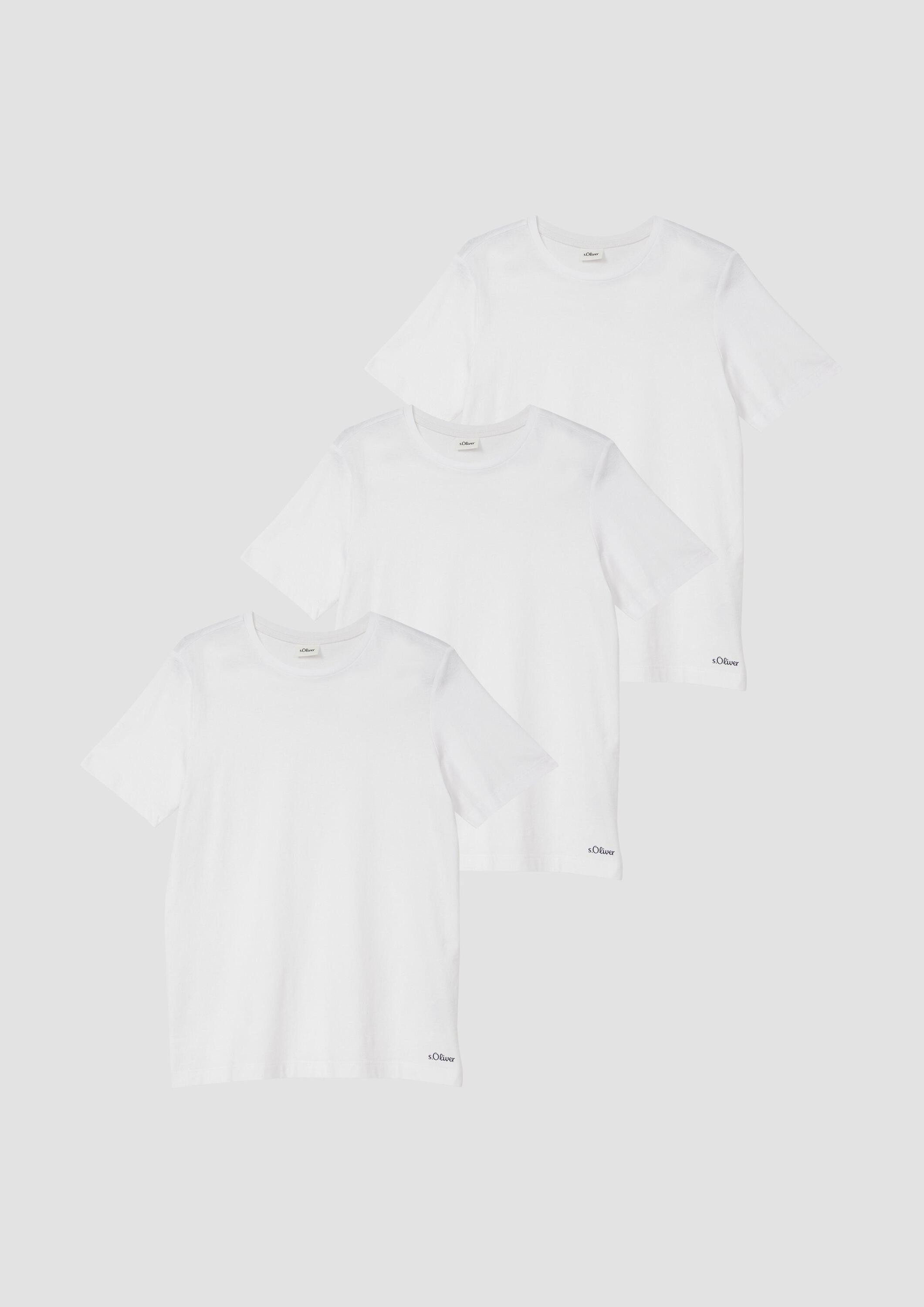 s.Oliver Kurzarmshirt T-Shirt 3er-Pack Unisex T-Shirt