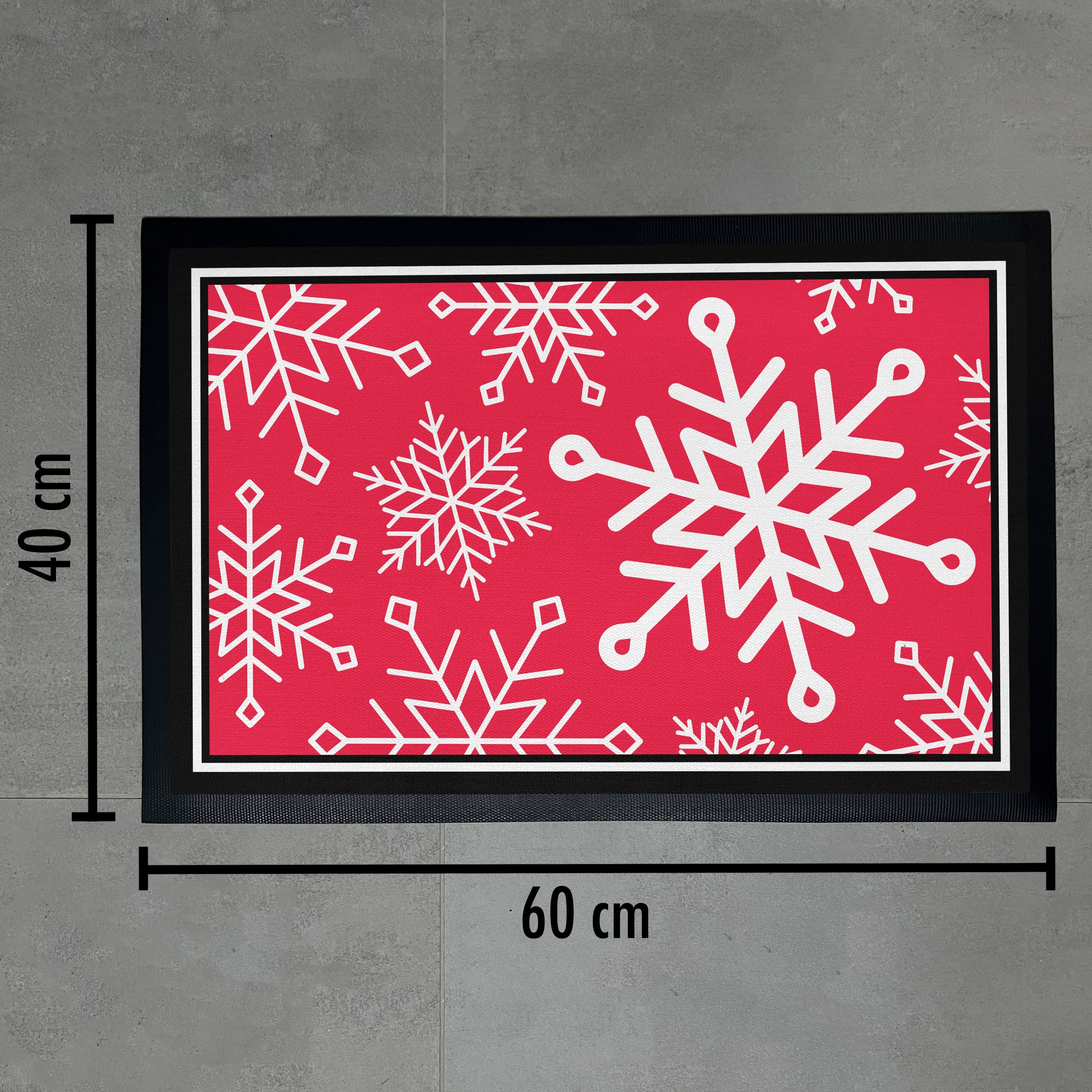 Deko Muster Weihnachten Rote Geschenk Trendation Schneeflocke Weihnachts, Fußmatte Fußmatte