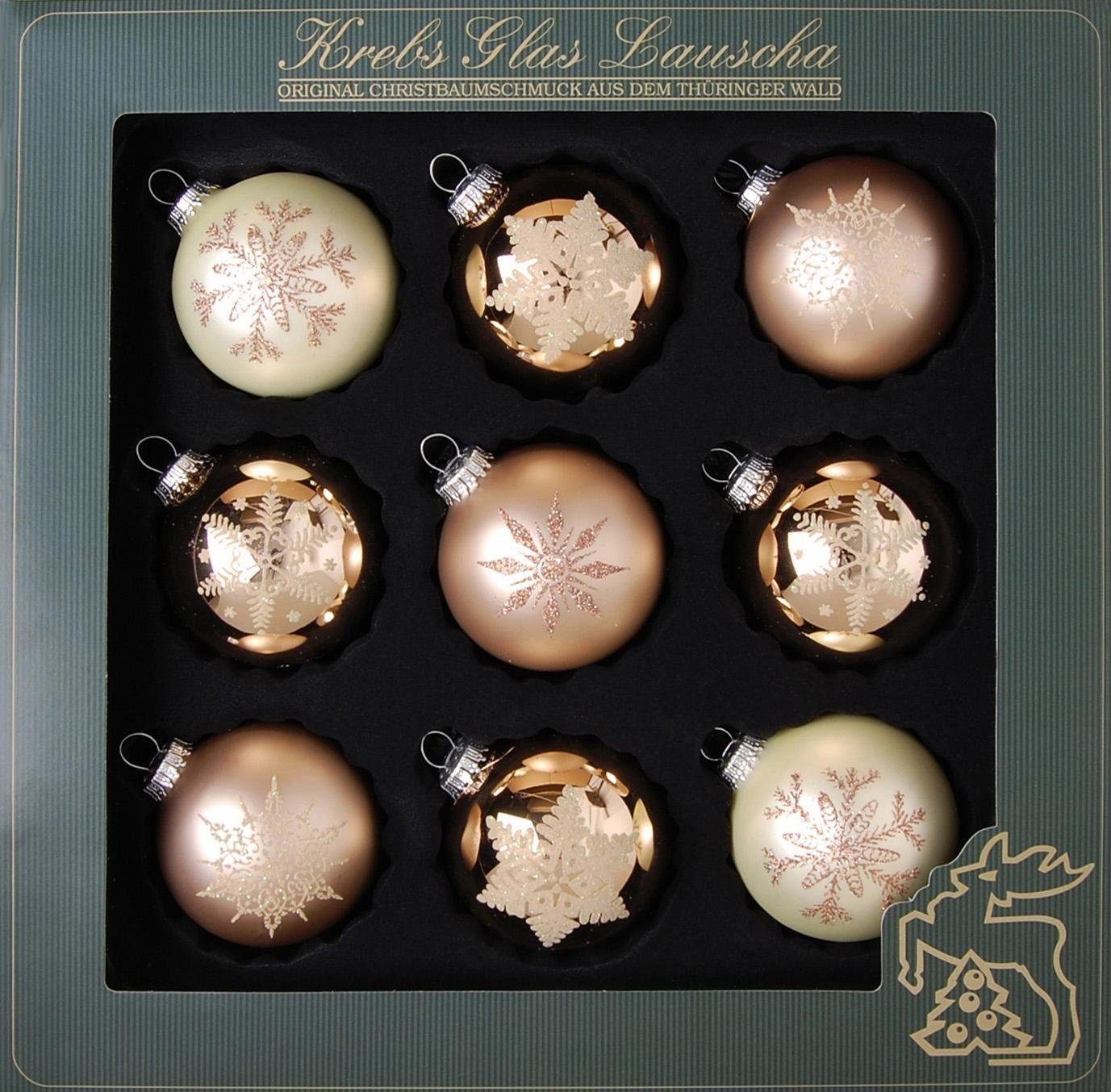 Weihnachtsbaumkugel Cappuccino, Weihnachtsdeko, Christbaumschmuck, Christbaumkugeln Glas